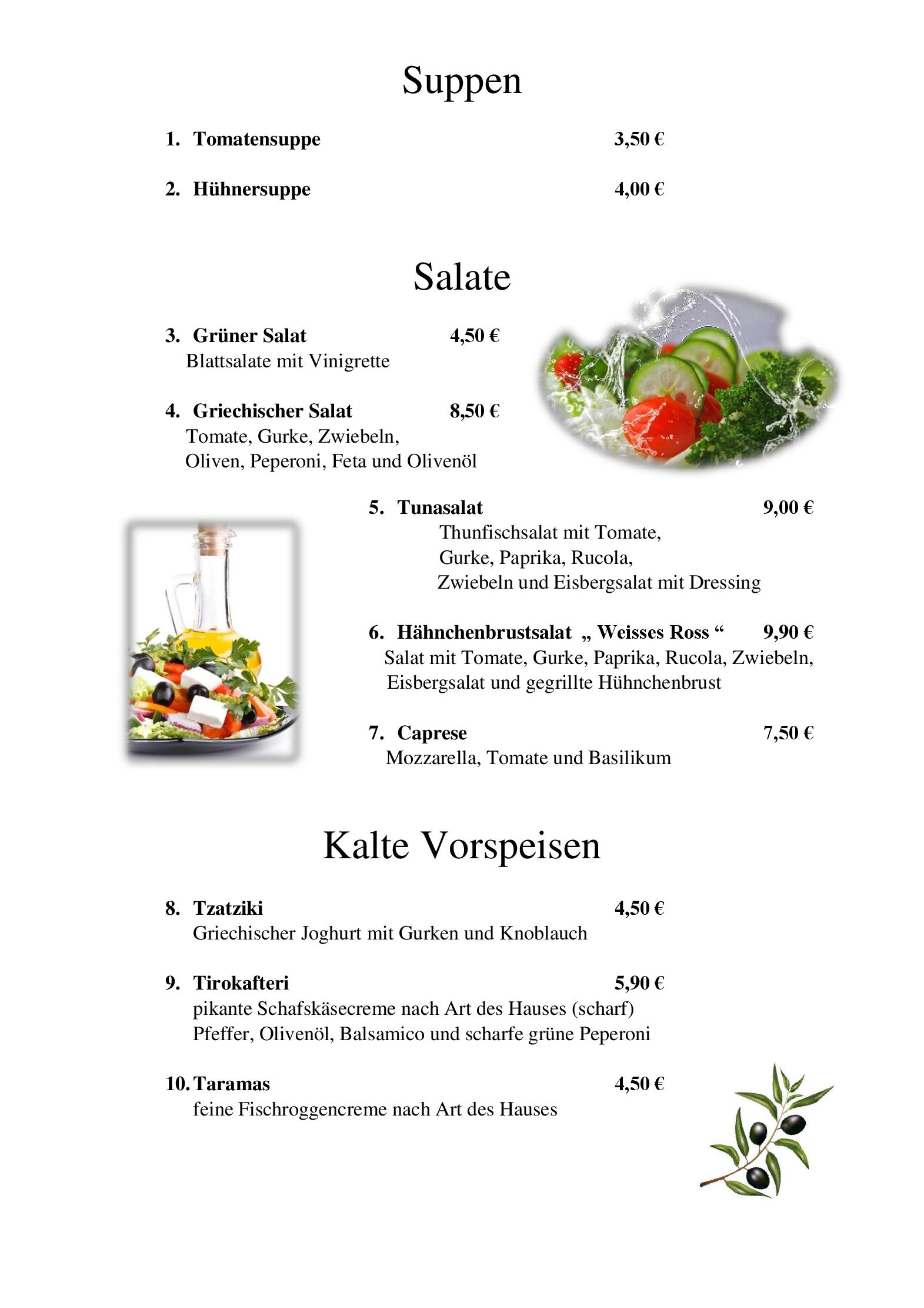 Speisekarte