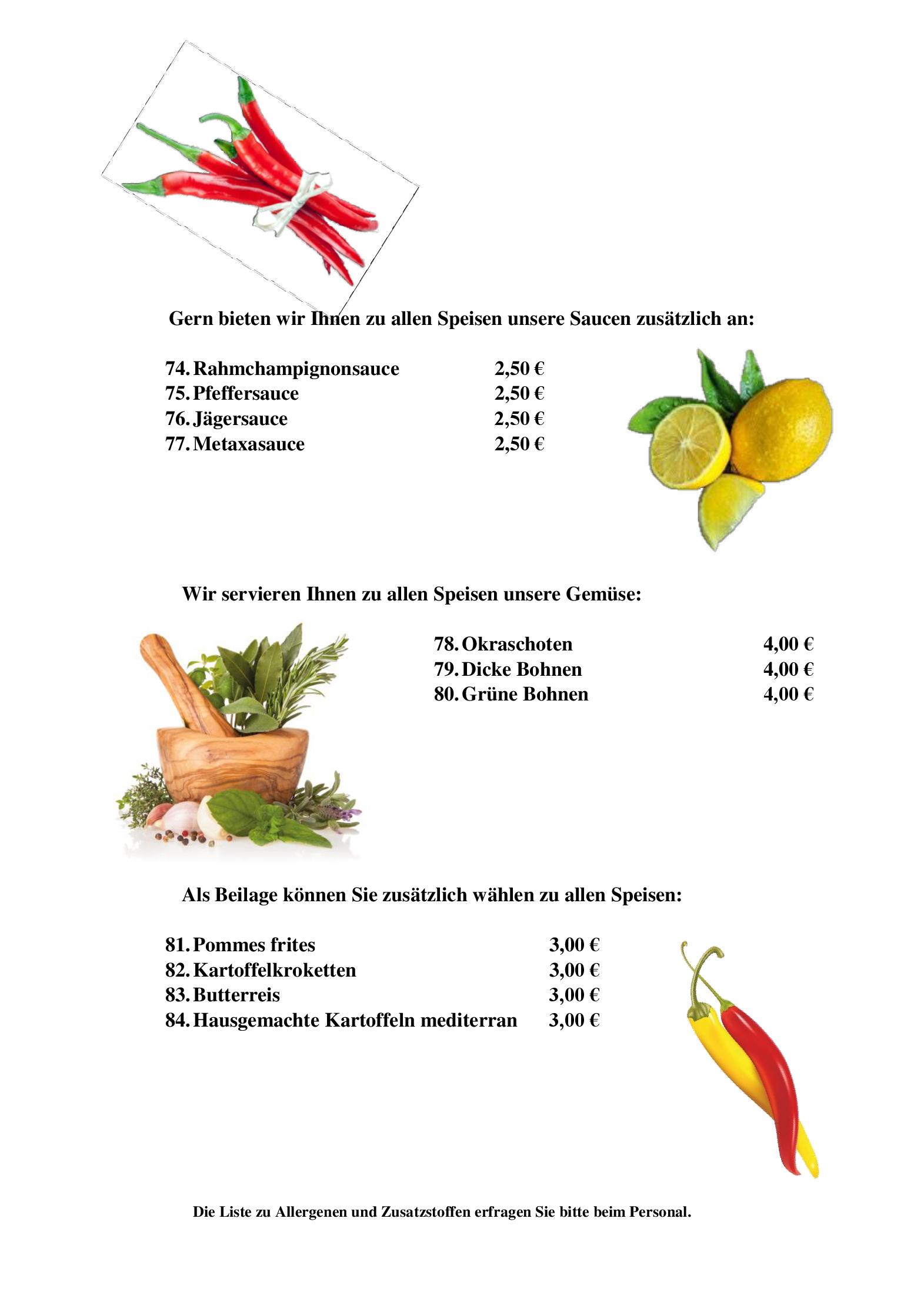 Speisekarte