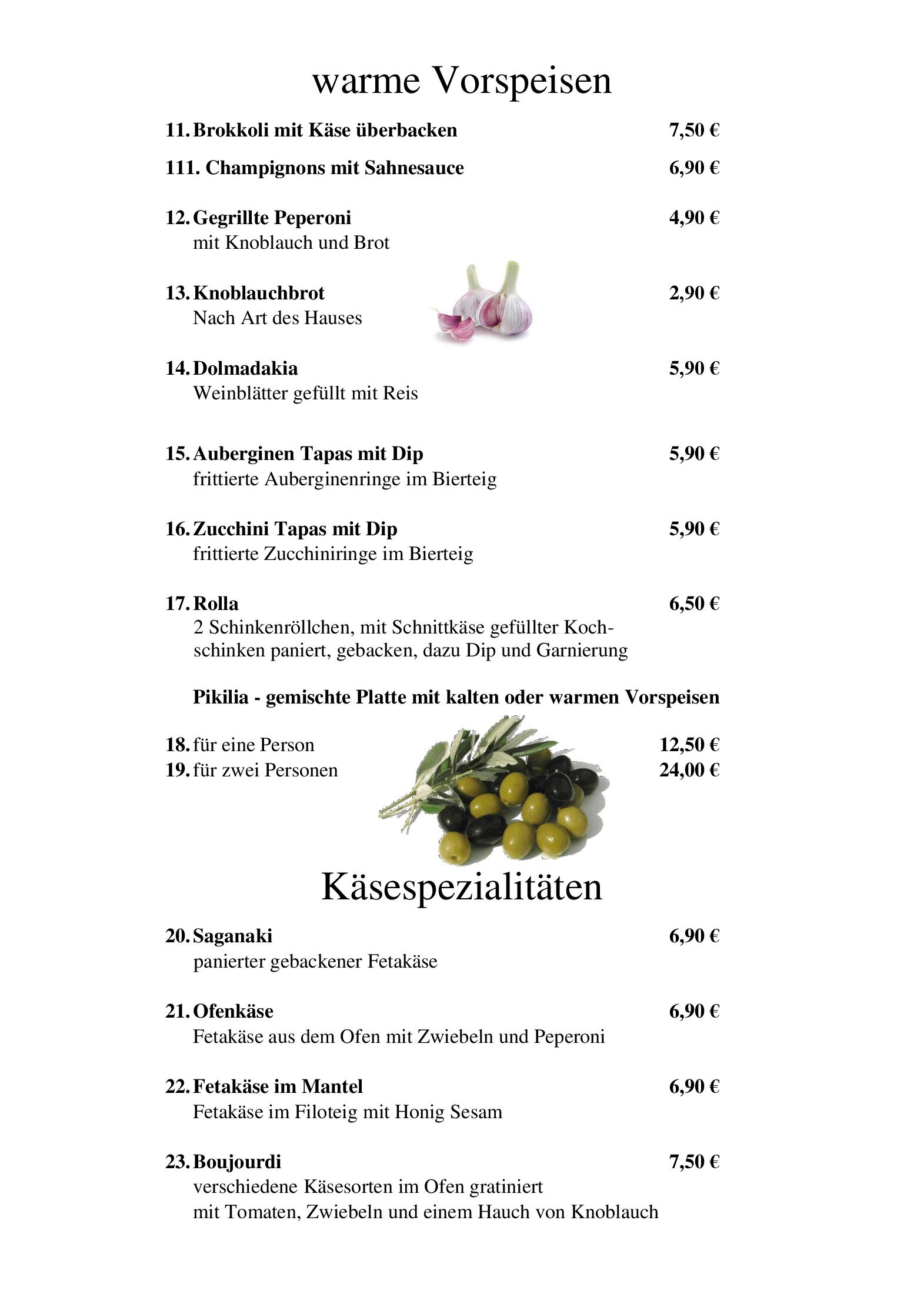Speisekarte
