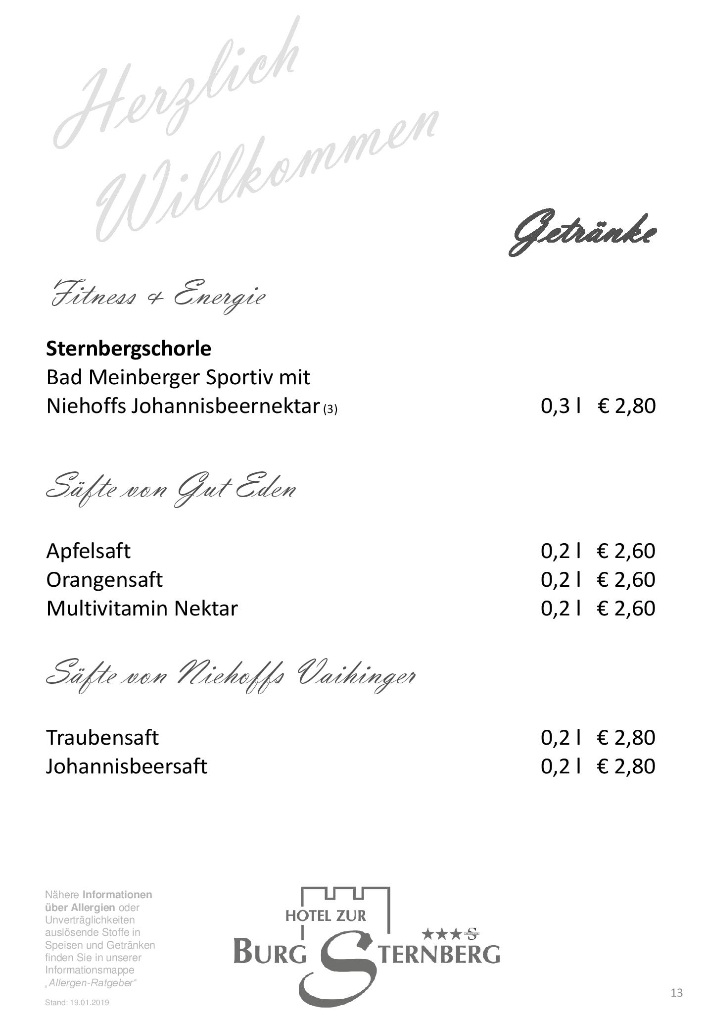 Speisekarte