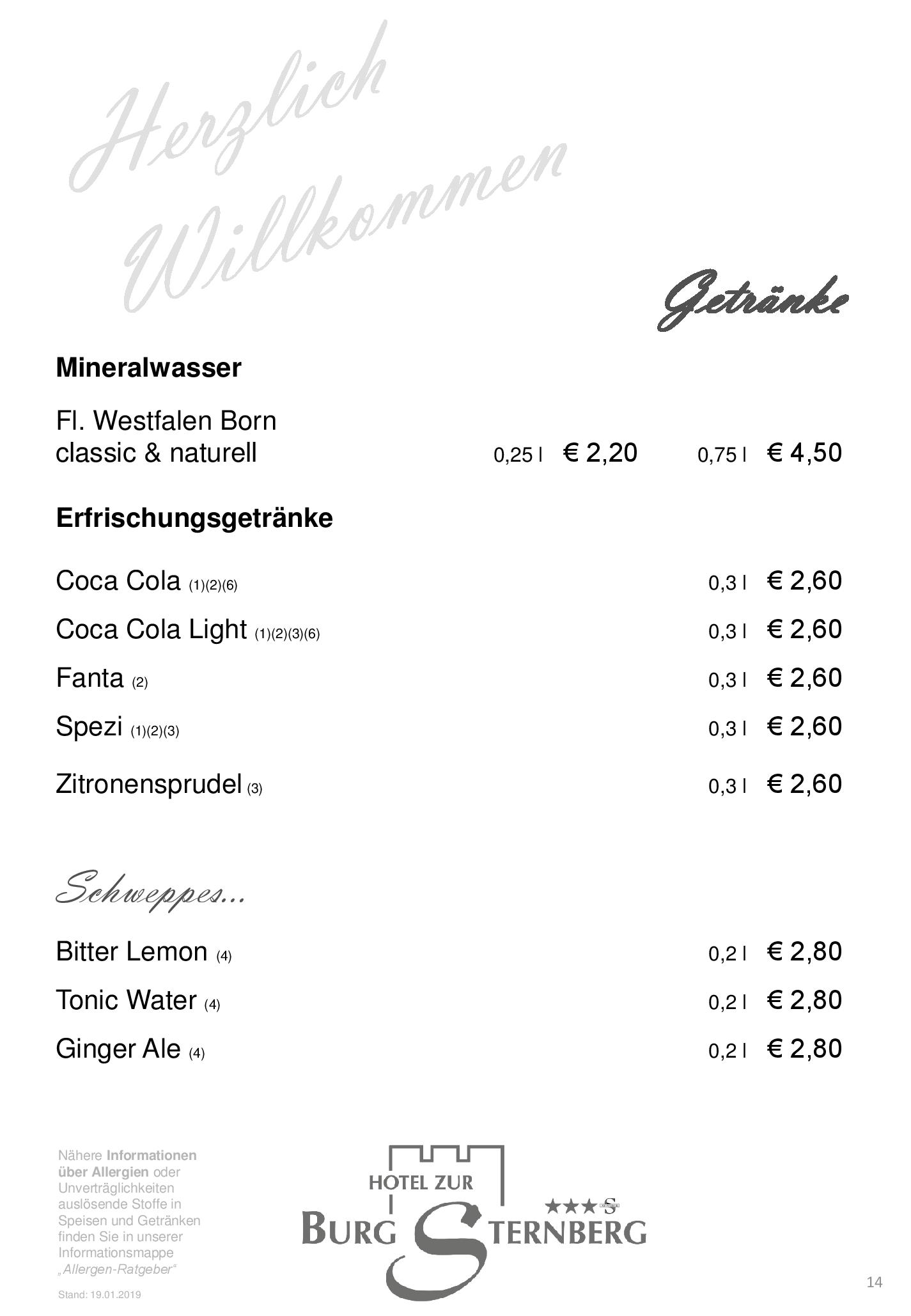 Speisekarte