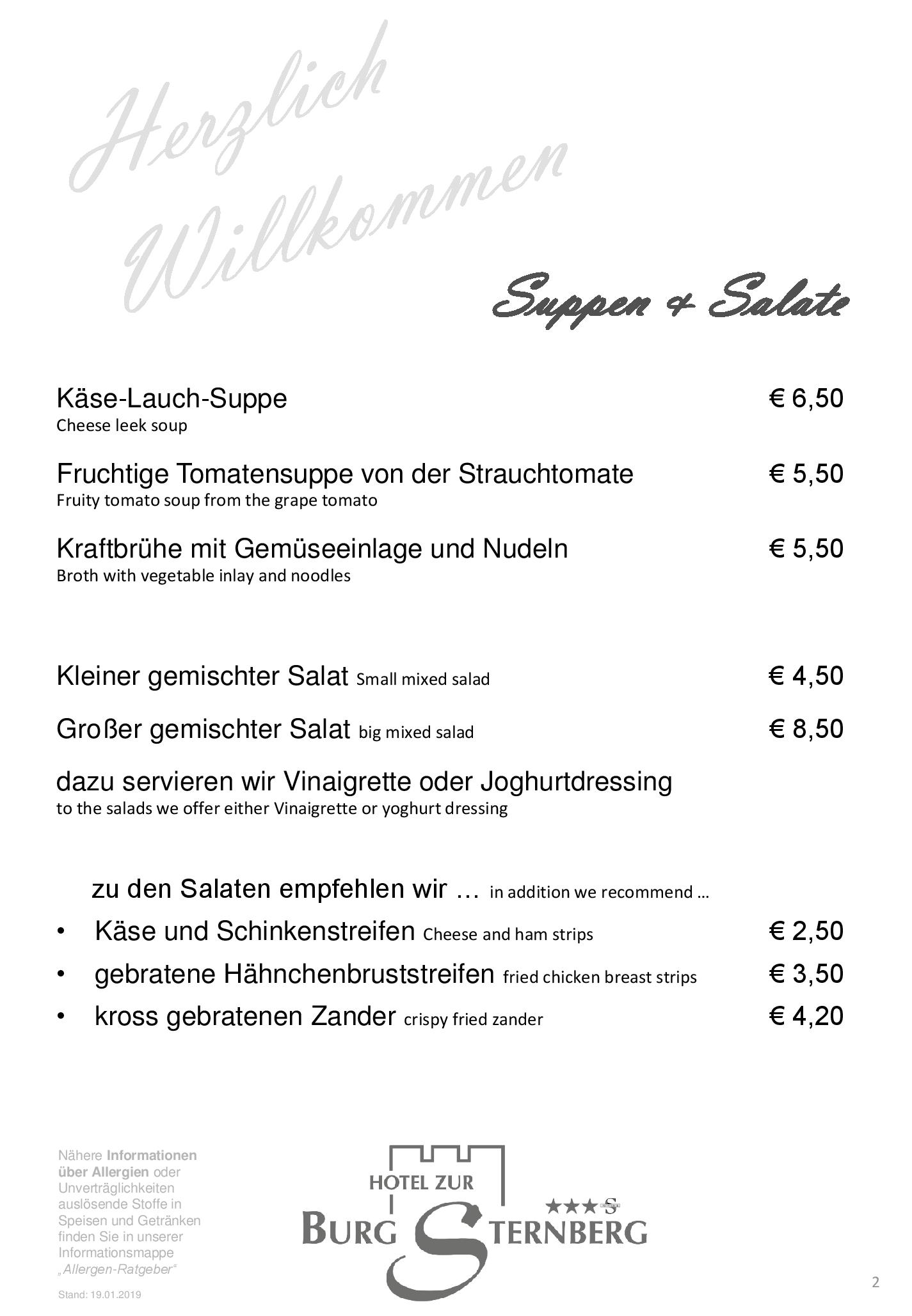 Speisekarte