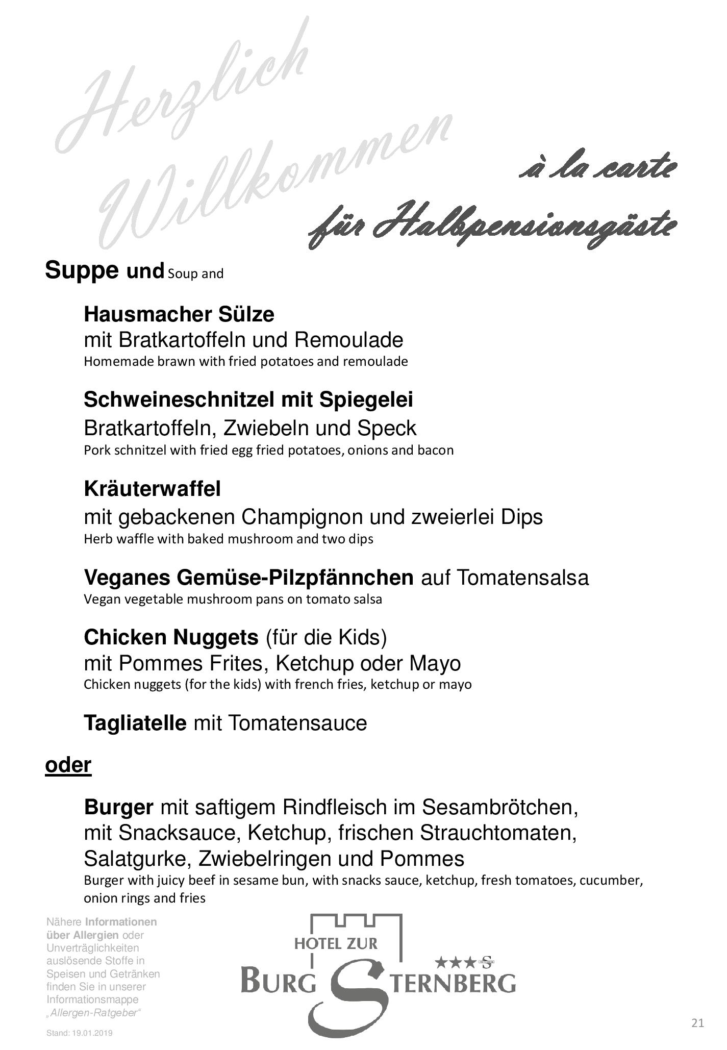 Speisekarte