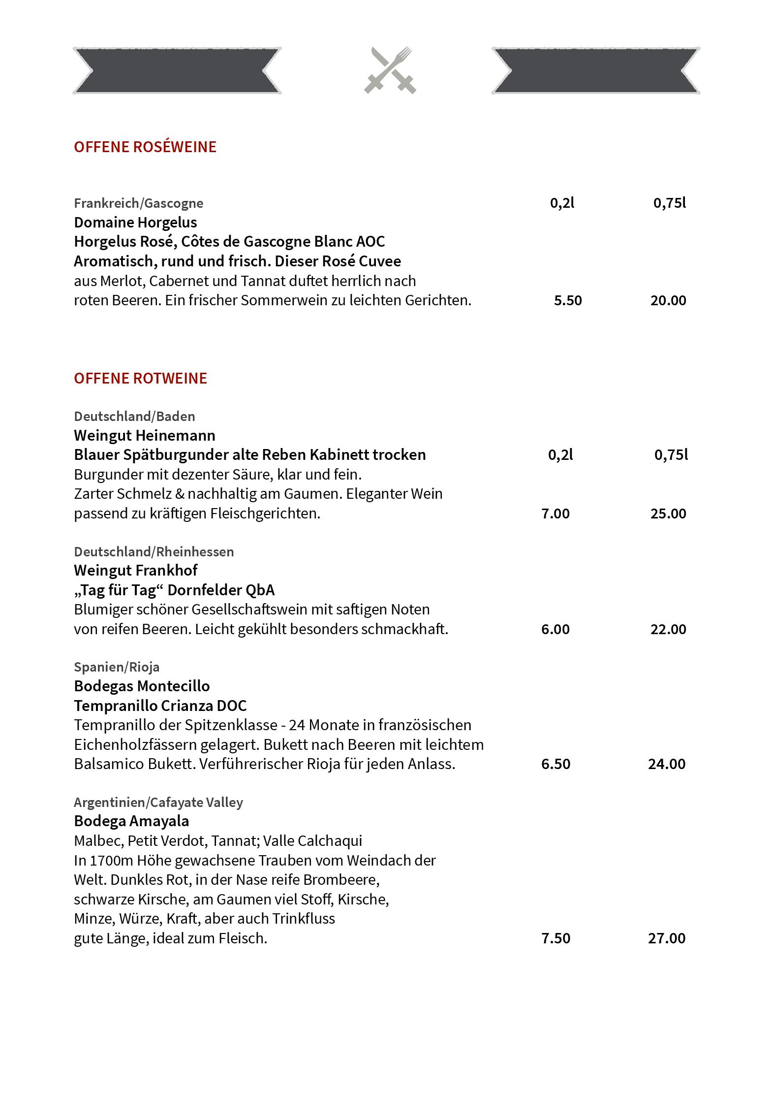 Speisekarte