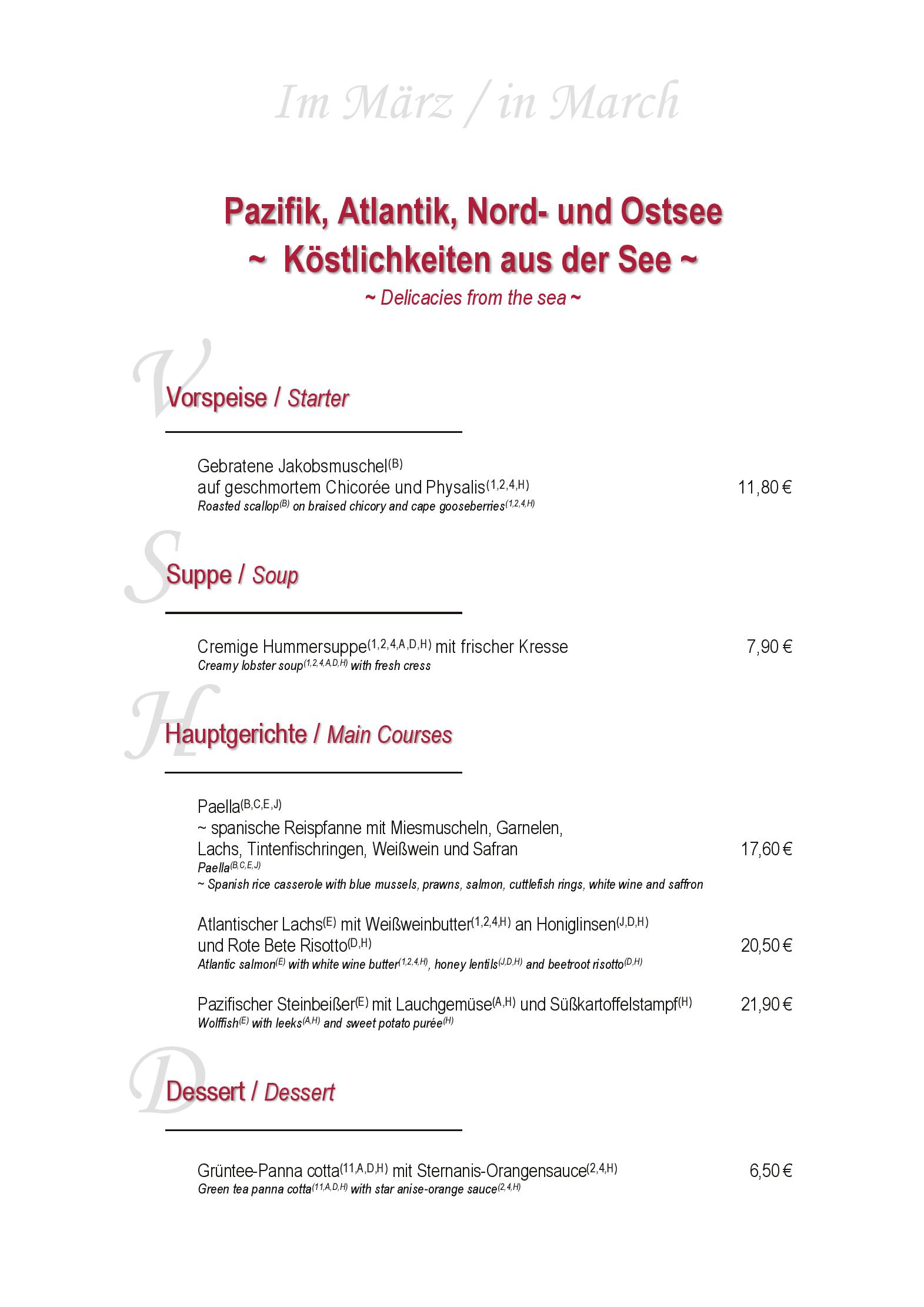 Speisekarte