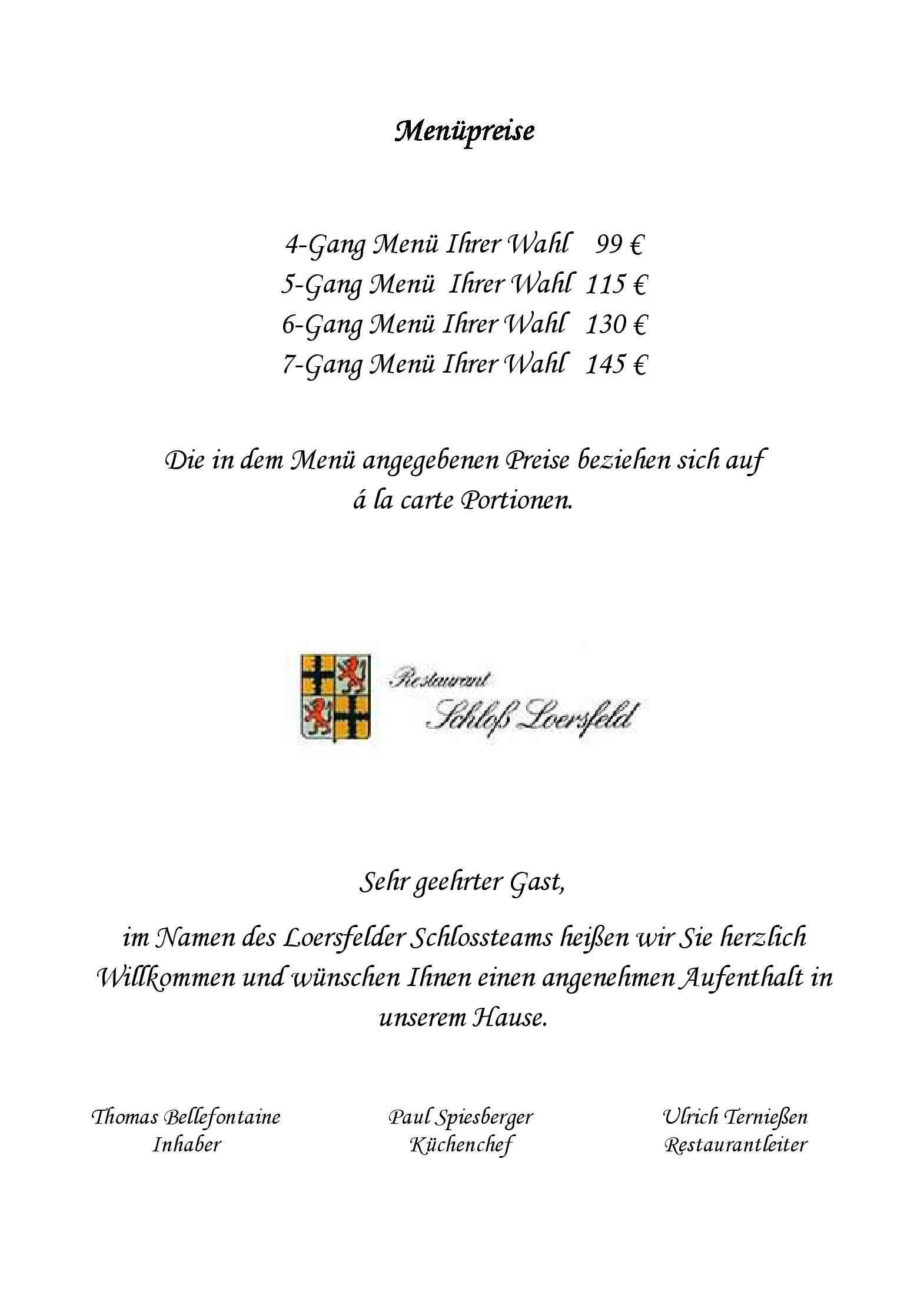 Speisekarte
