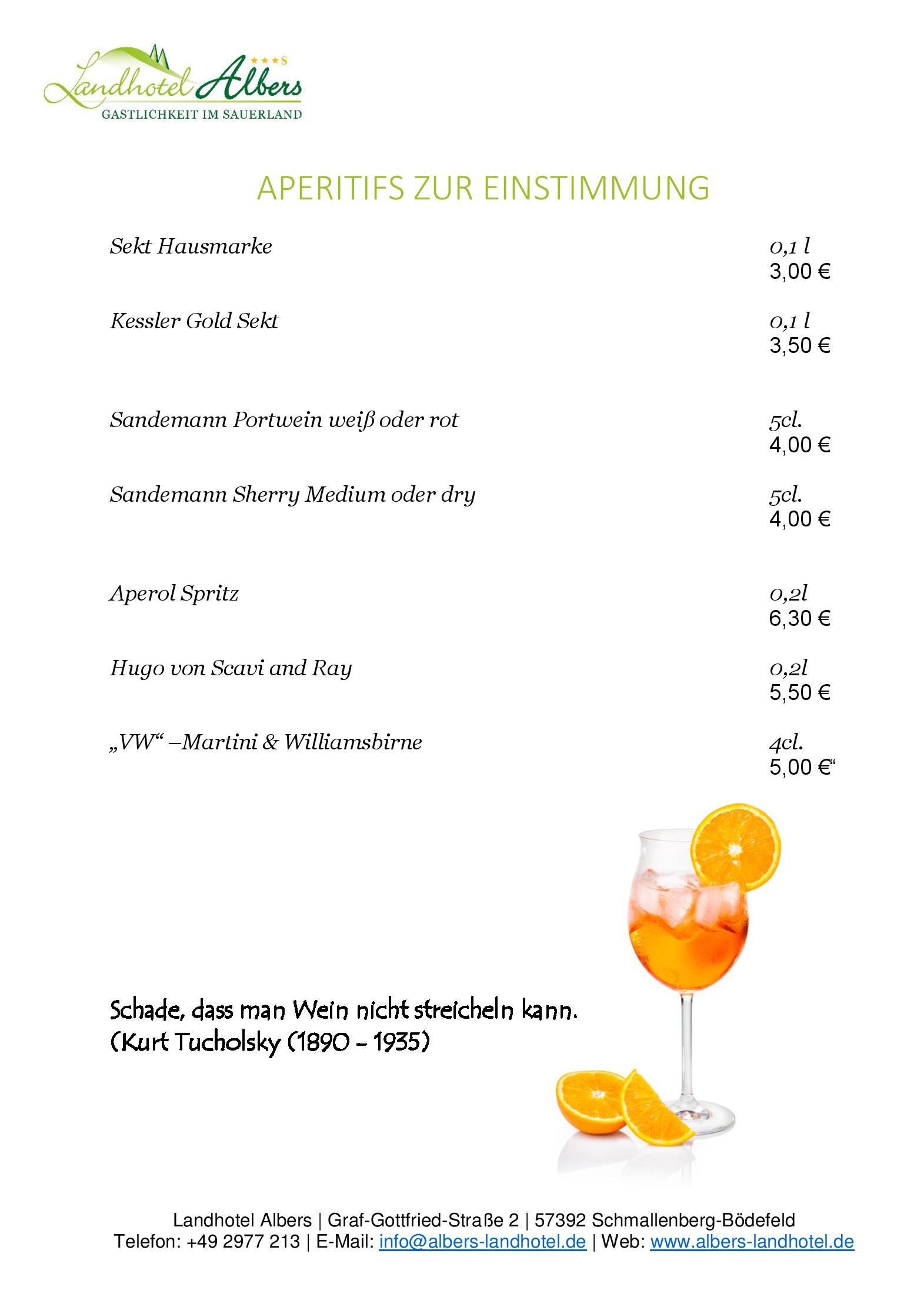 Abendkarte