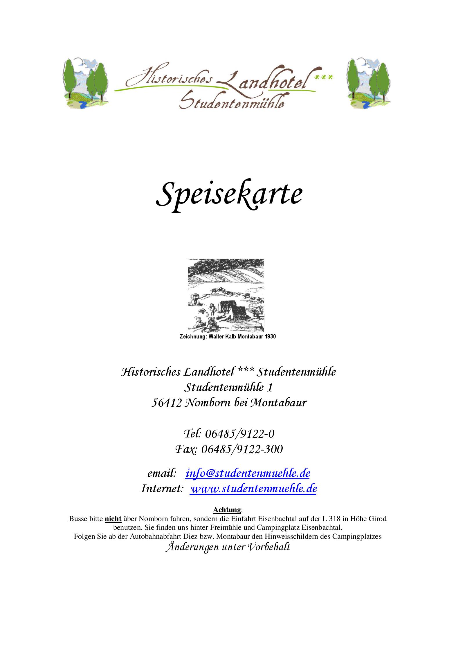 Speisekarte