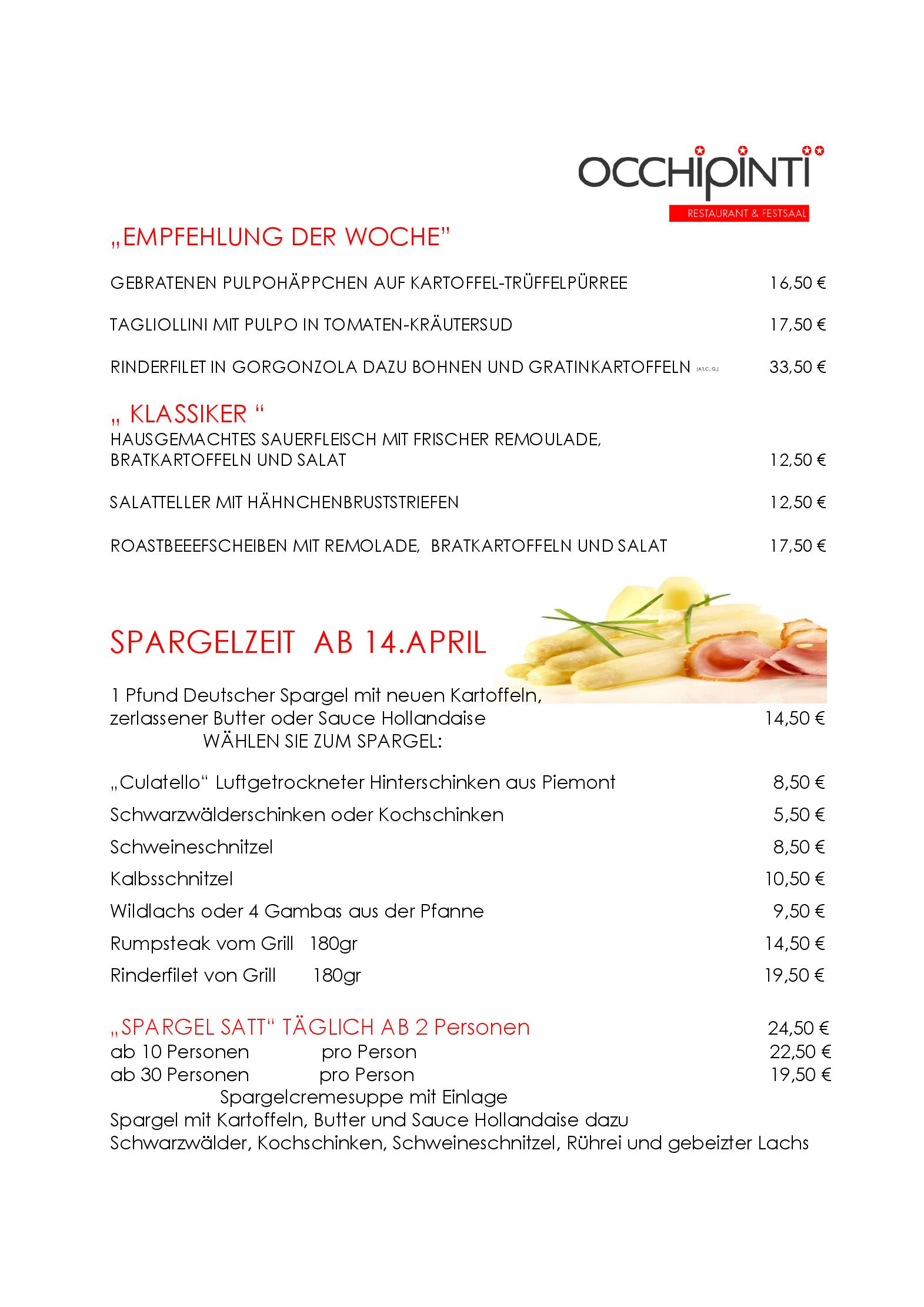 Speisekarte