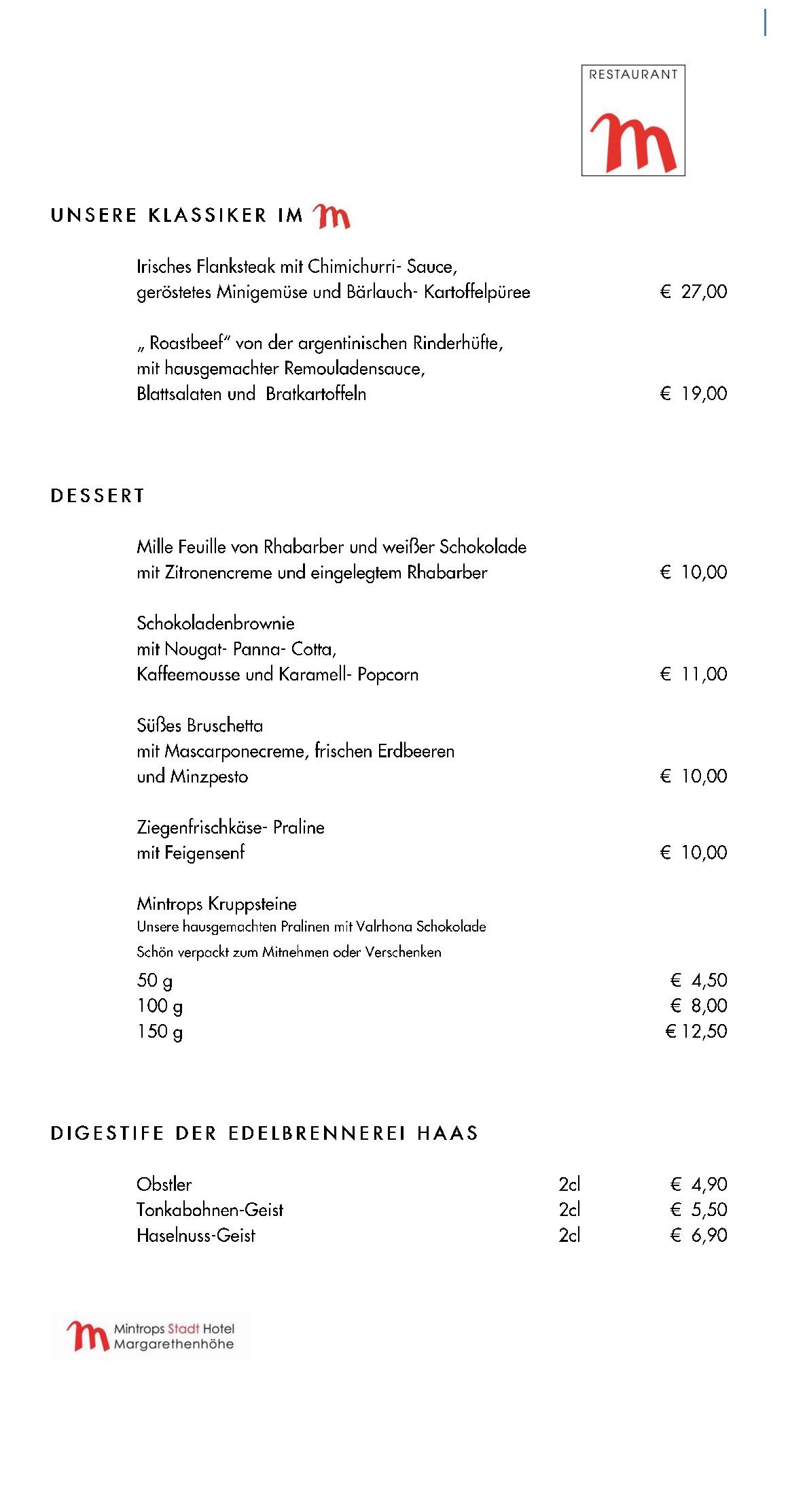 Speisekarte