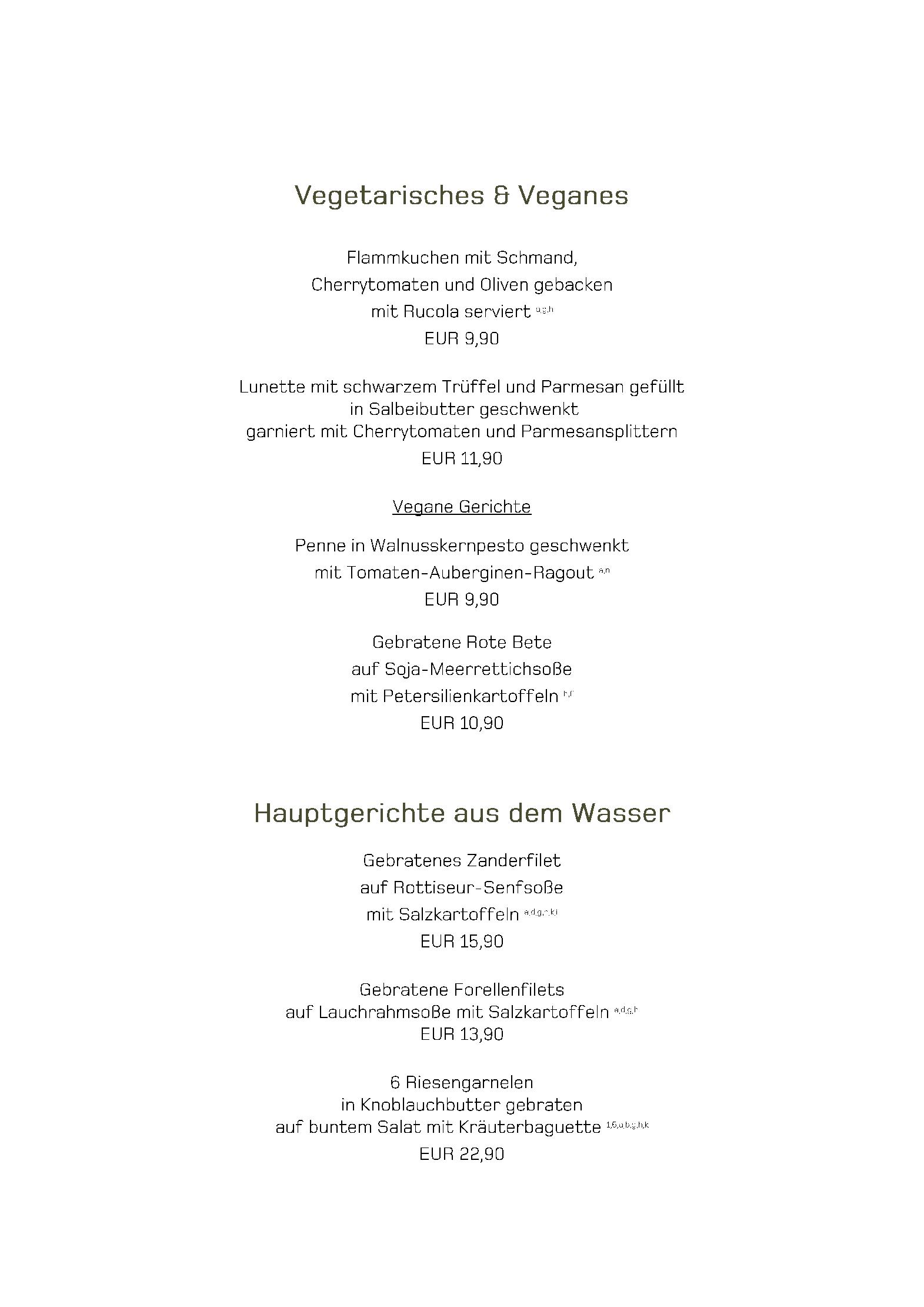 Speisekarte
