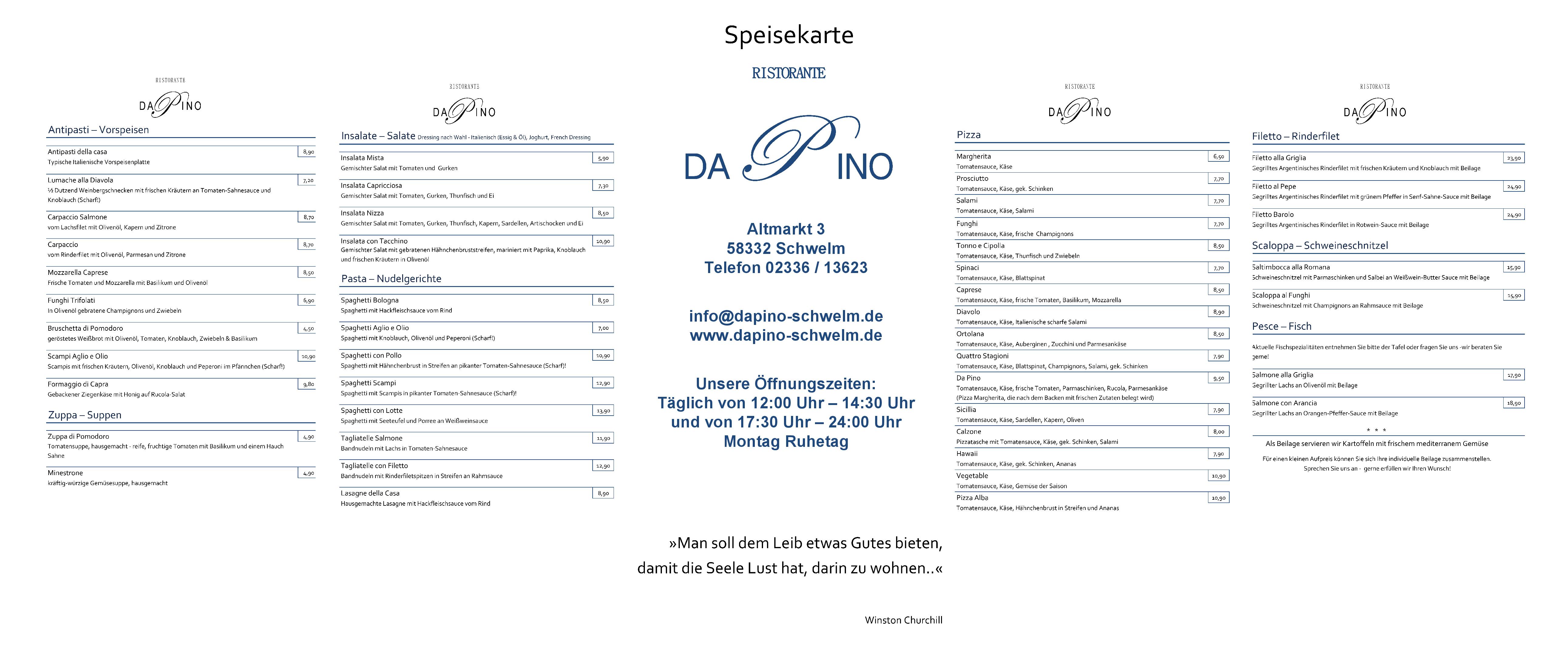 Speisekarte