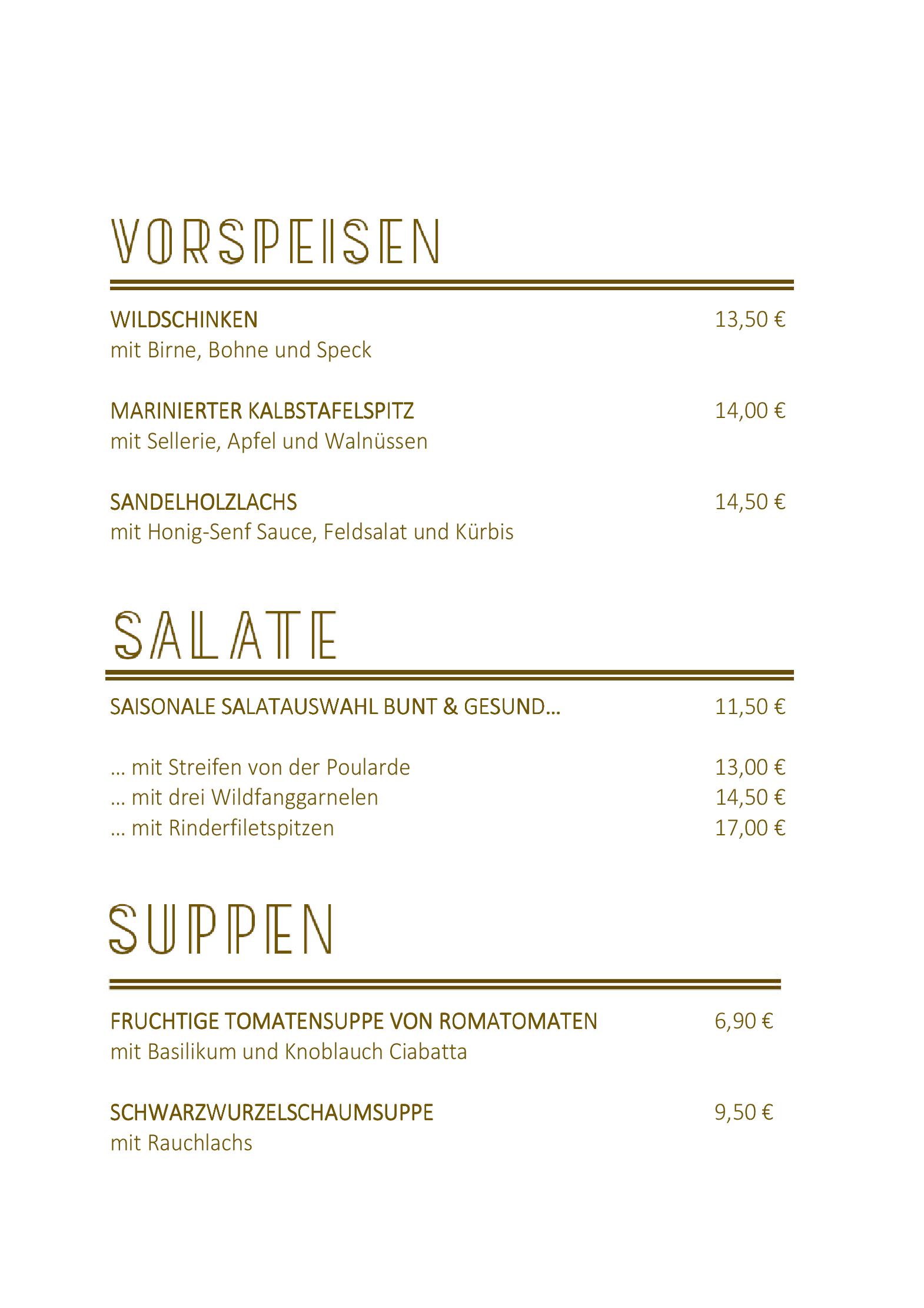 Speisekarte