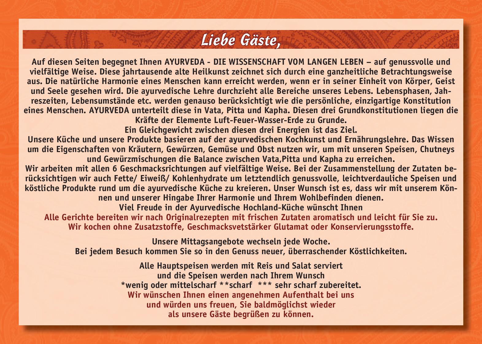 Speisekarte
