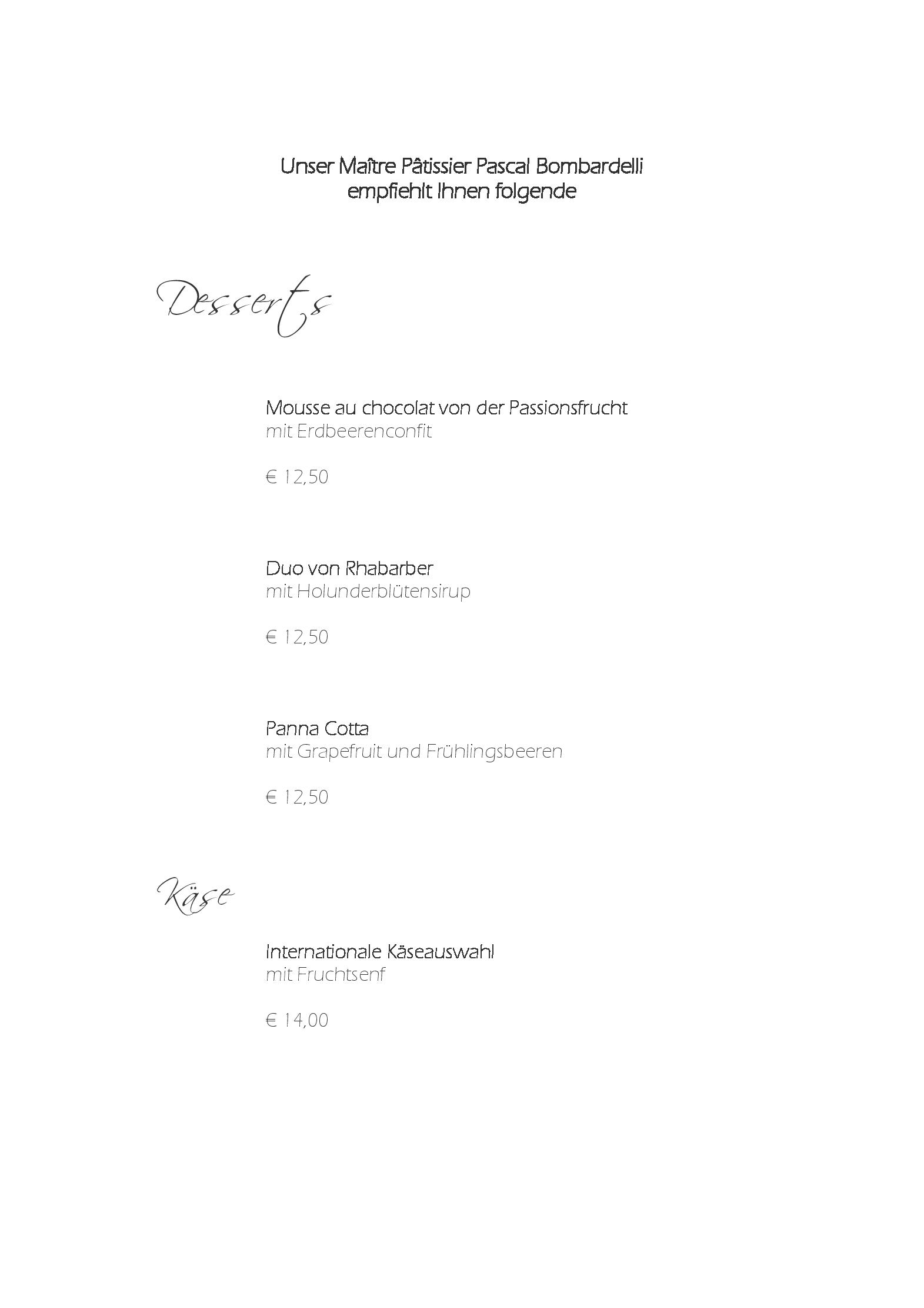 Speisekarte