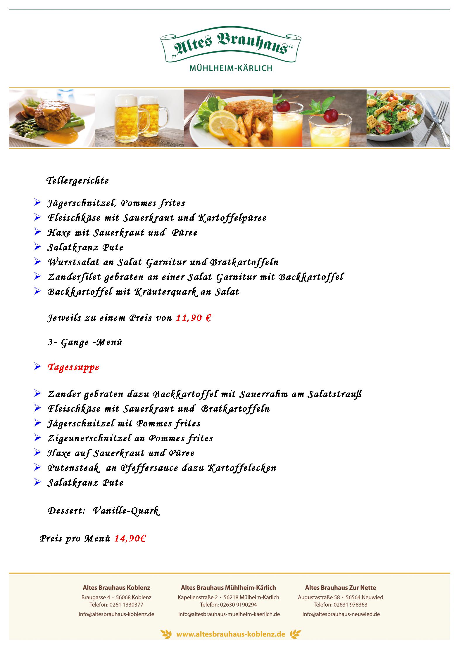 Speisekarte