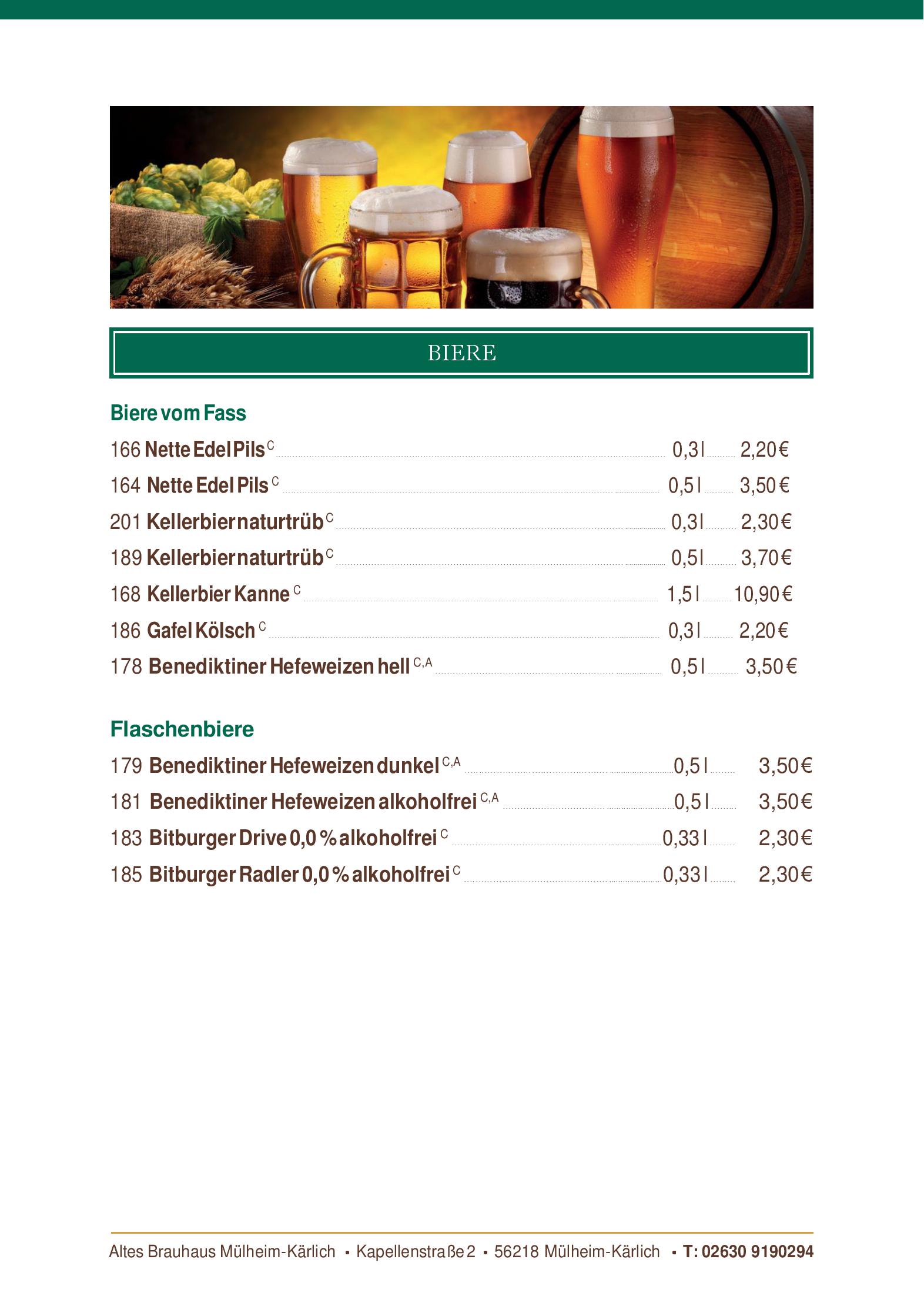Speisekarte