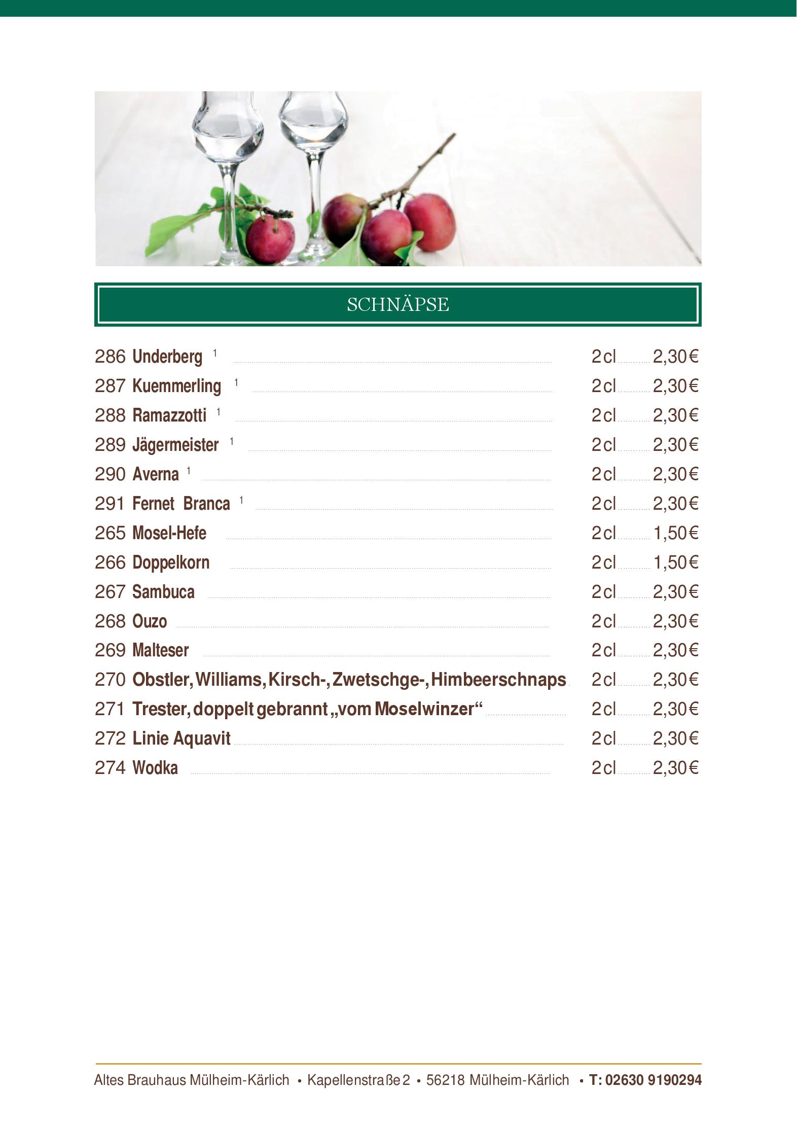 Speisekarte