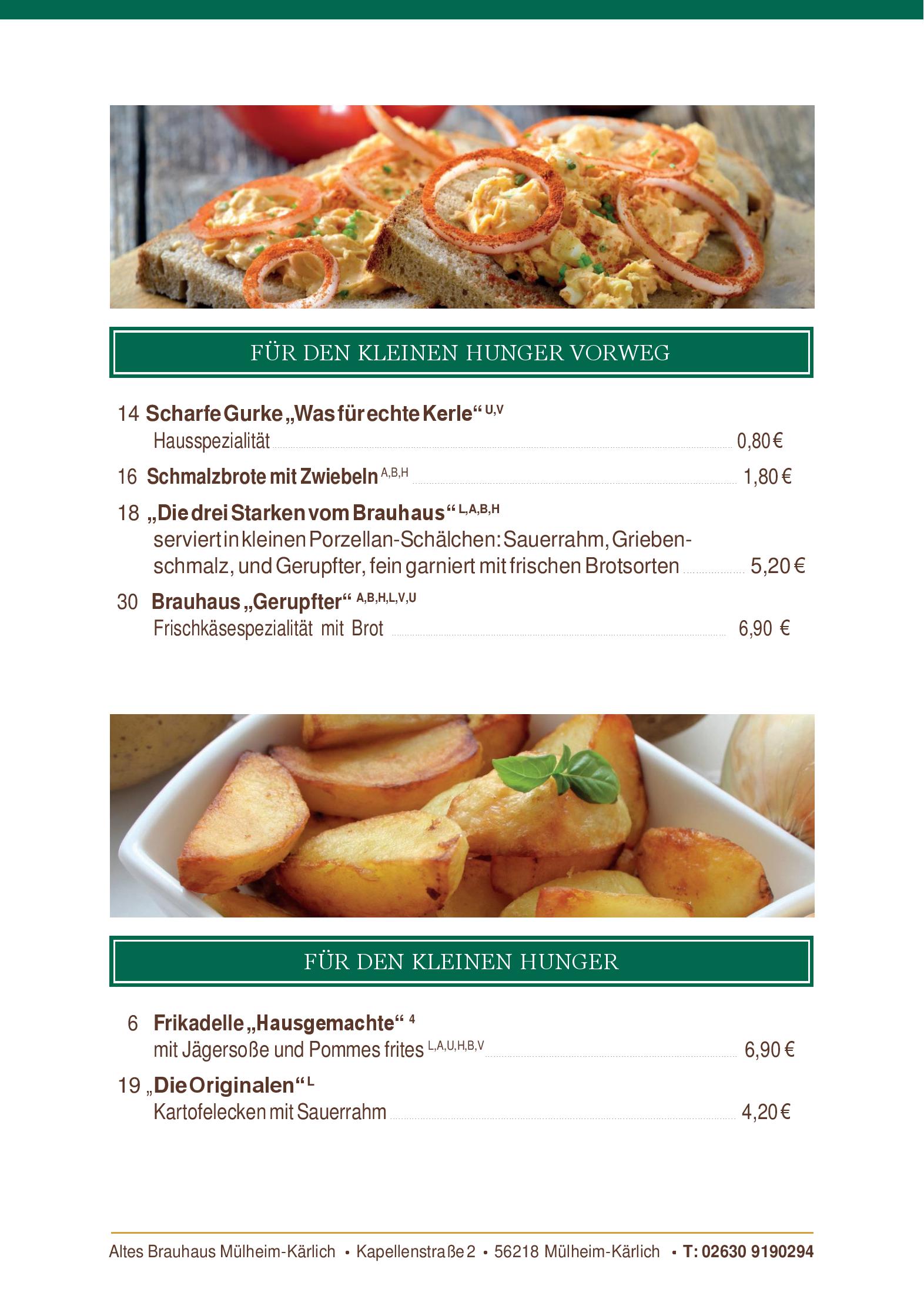 Speisekarte