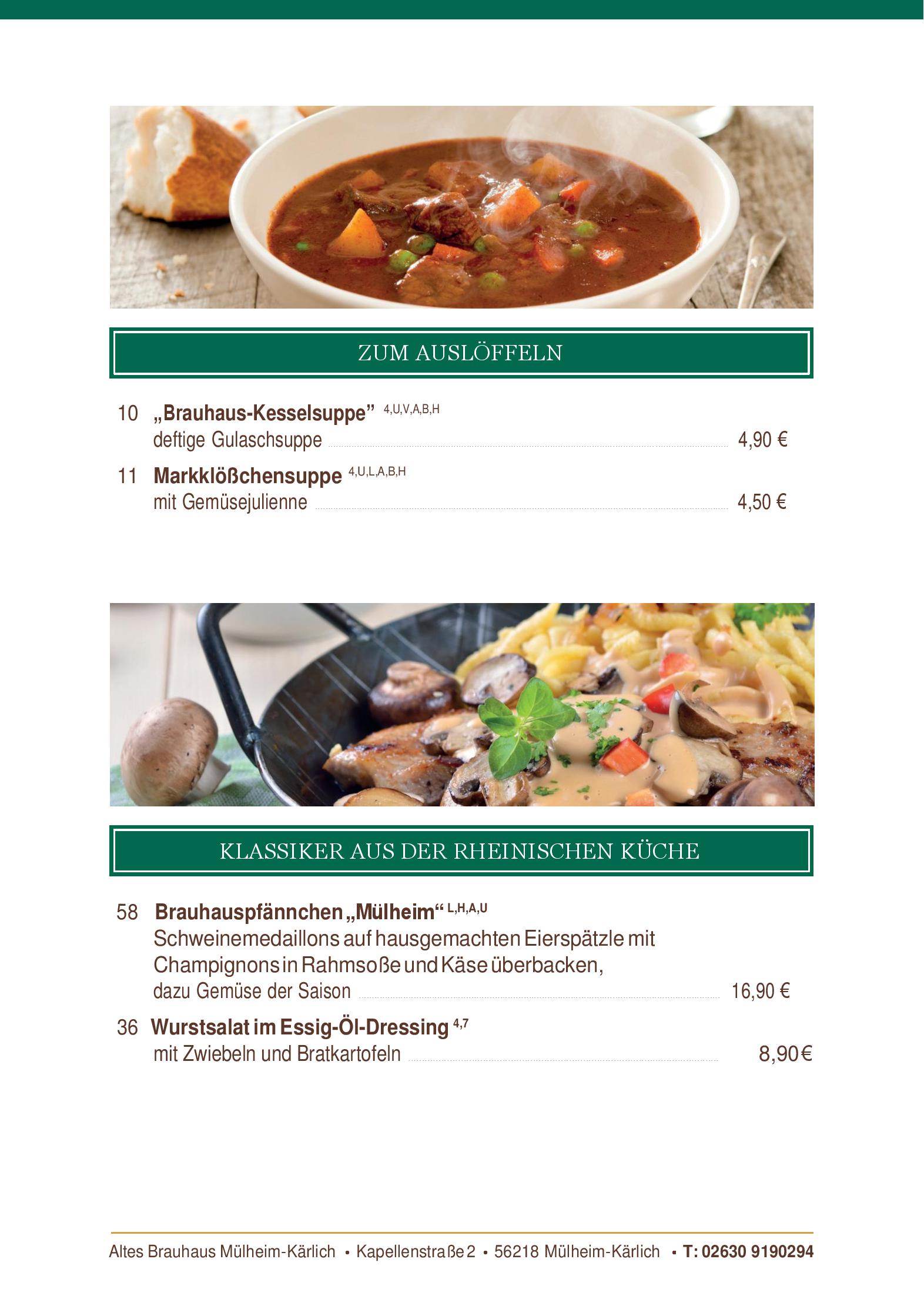 Speisekarte