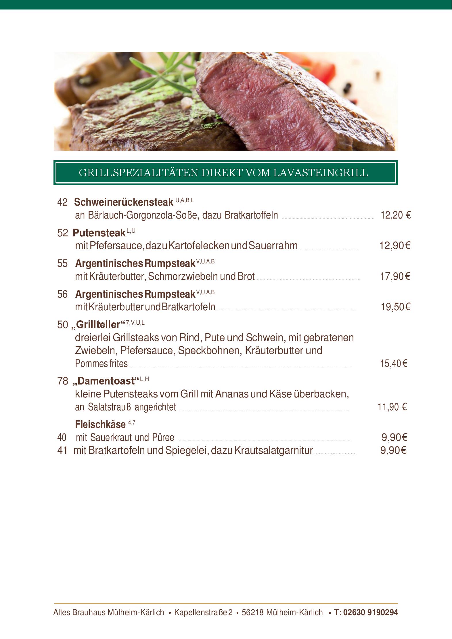 Speisekarte