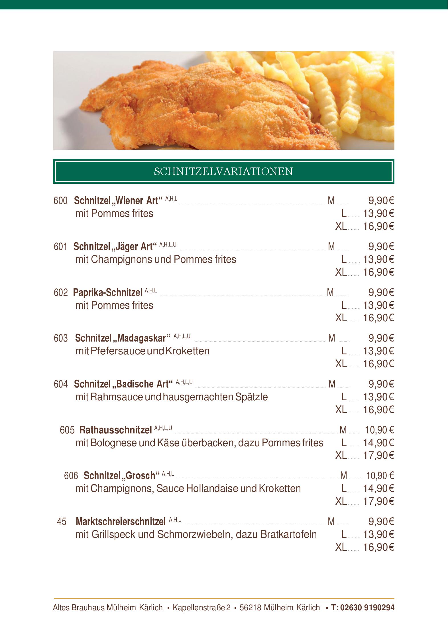 Speisekarte