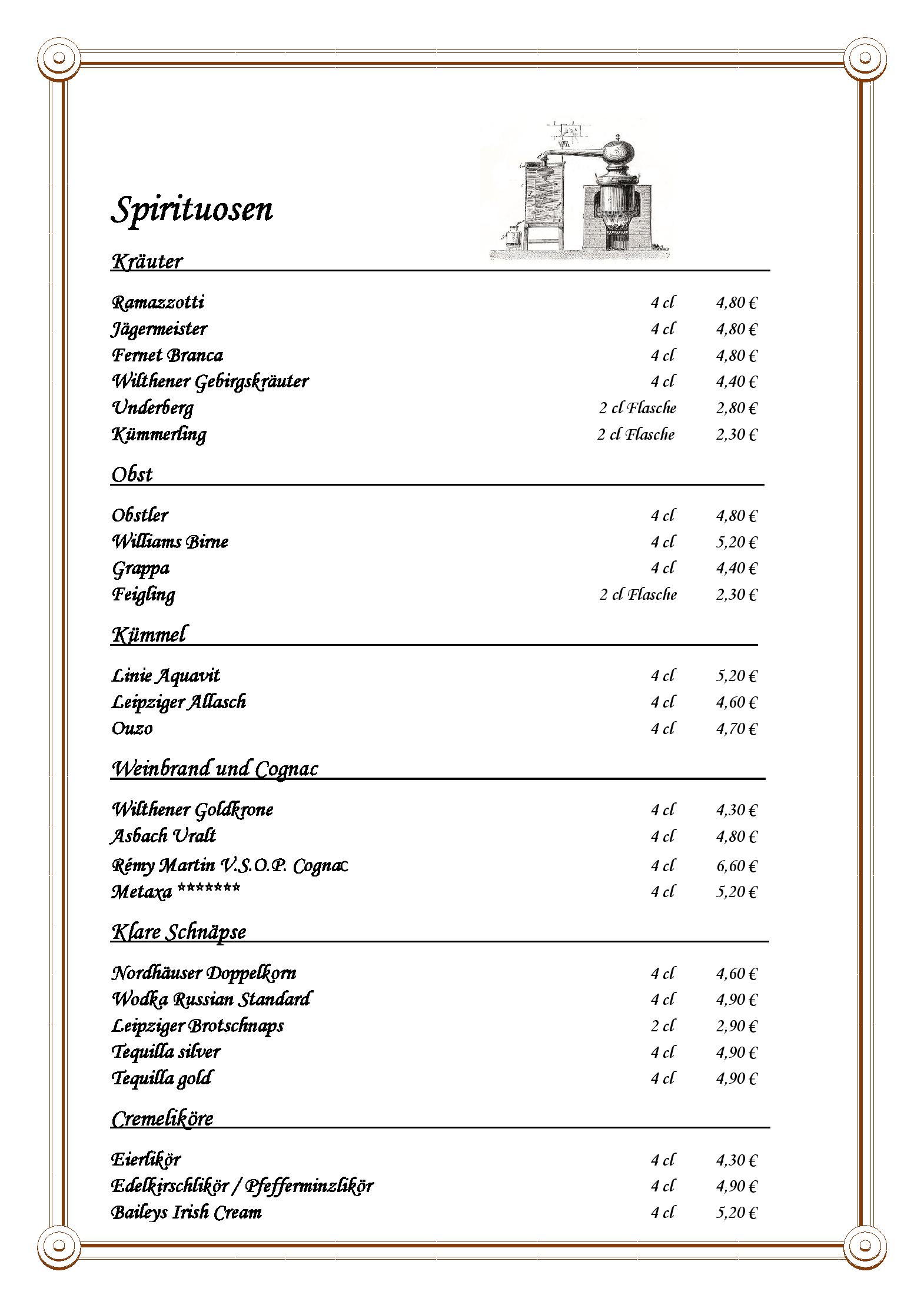 Speisekarte