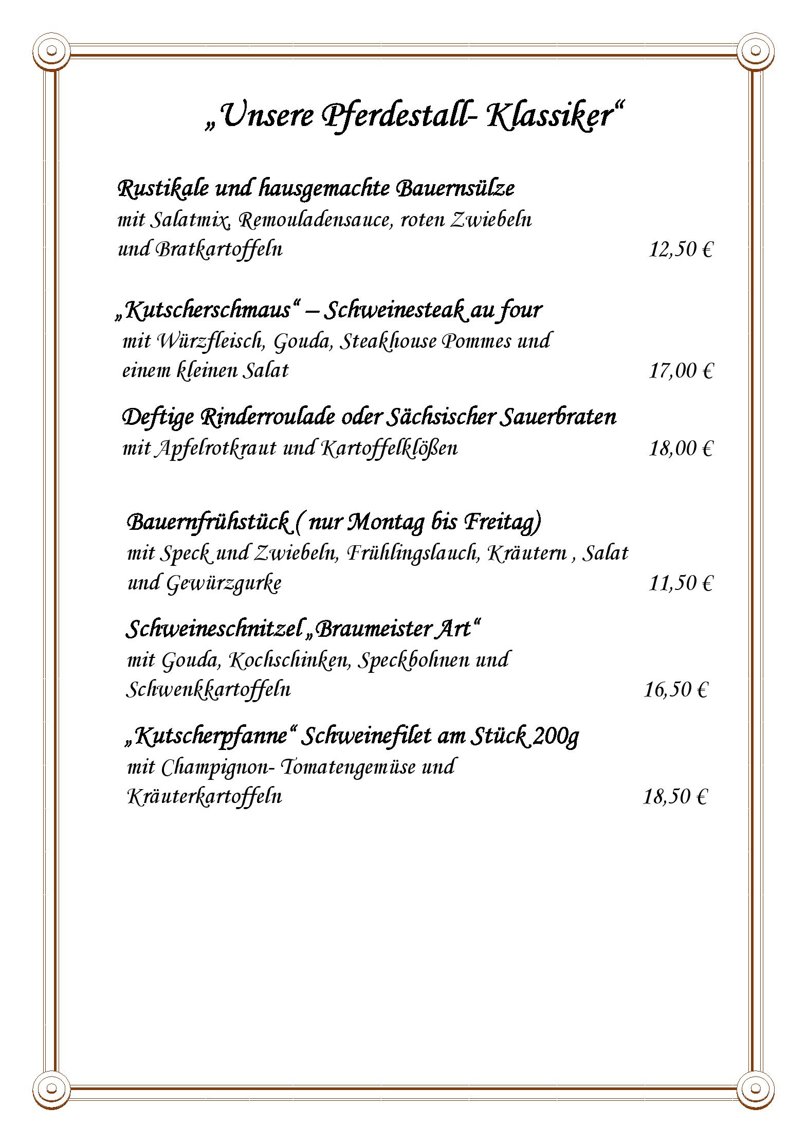 Speisekarte