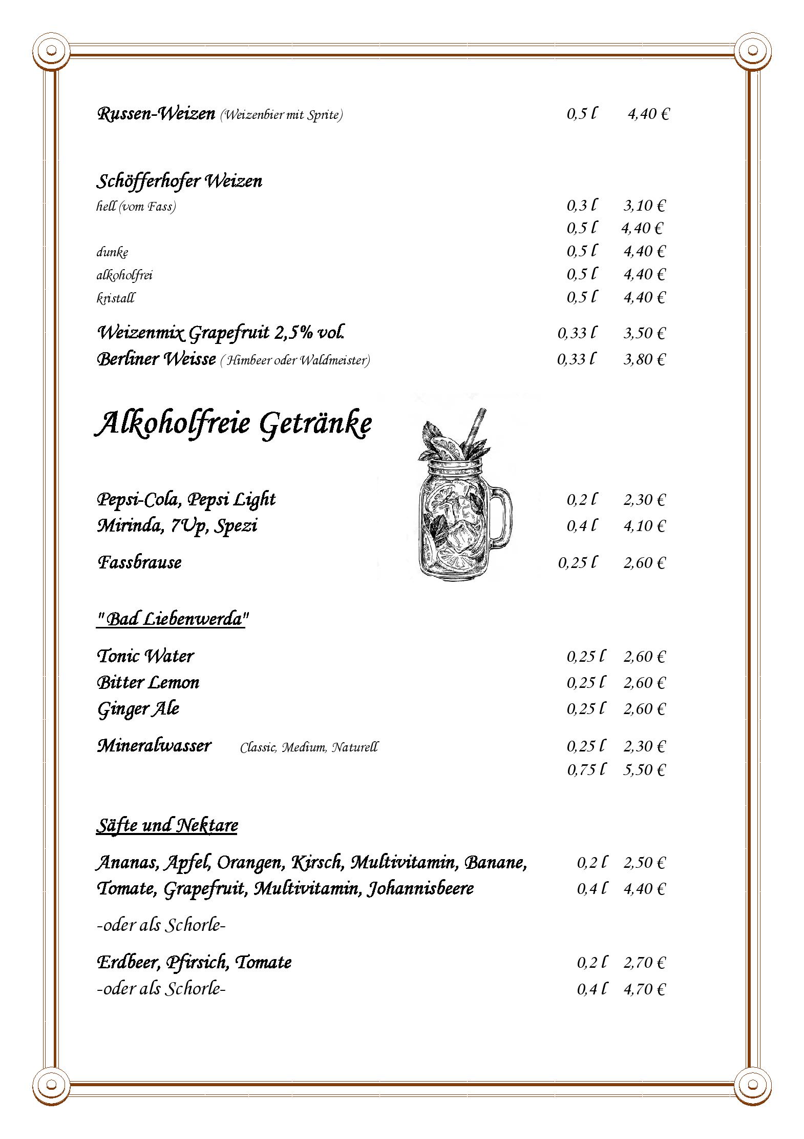Speisekarte