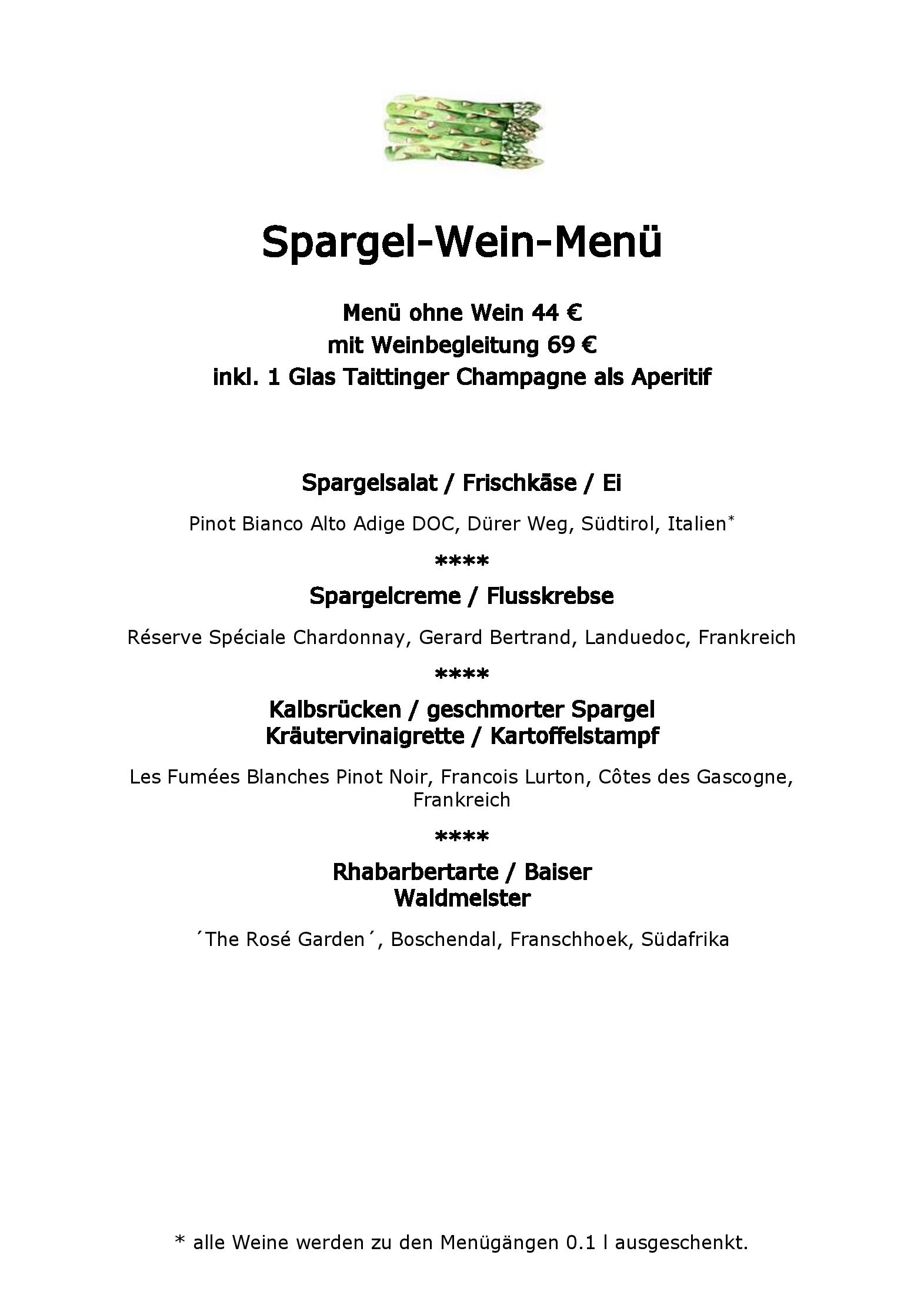 Spargel-Wein-Menü