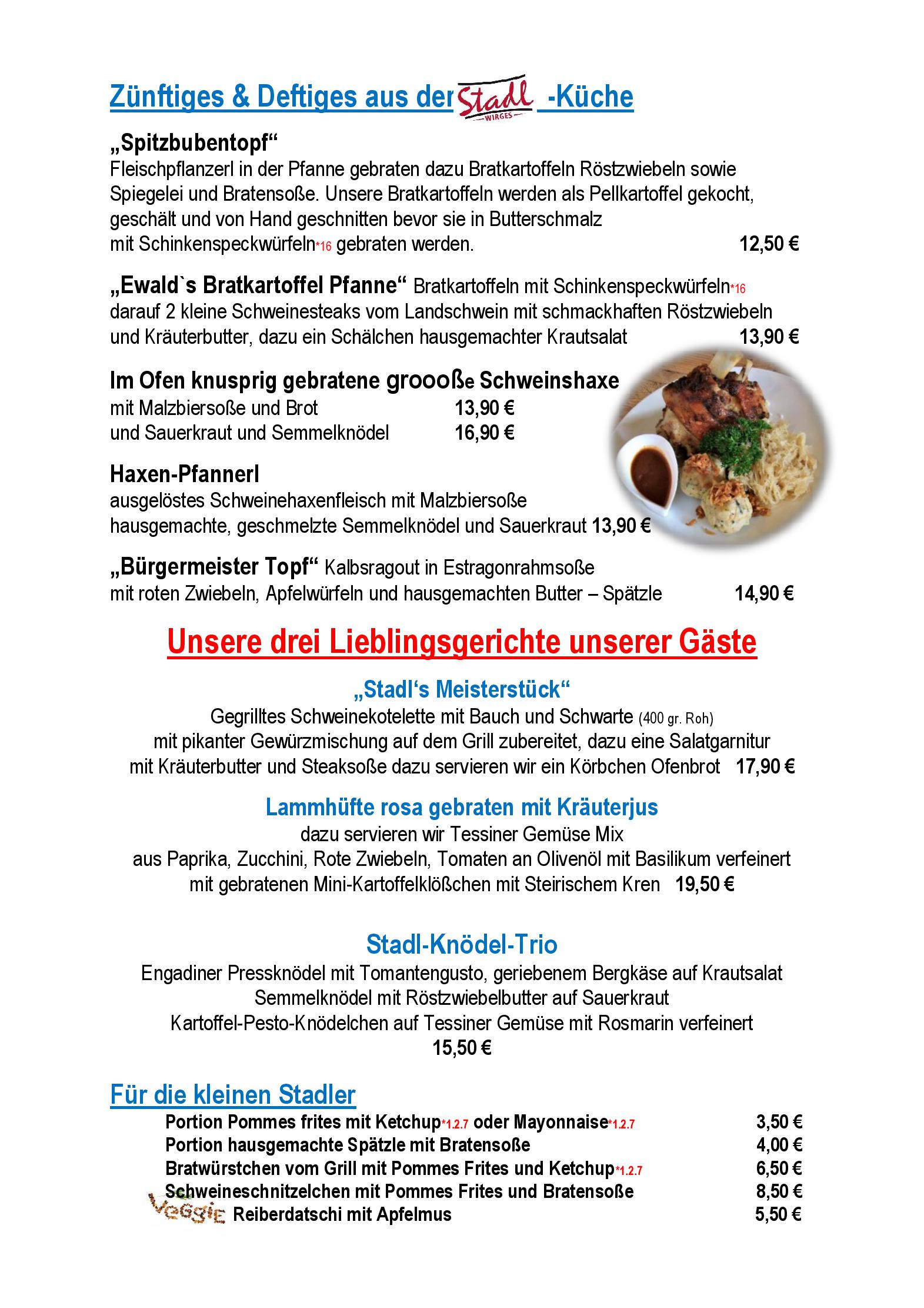 Speisekarte