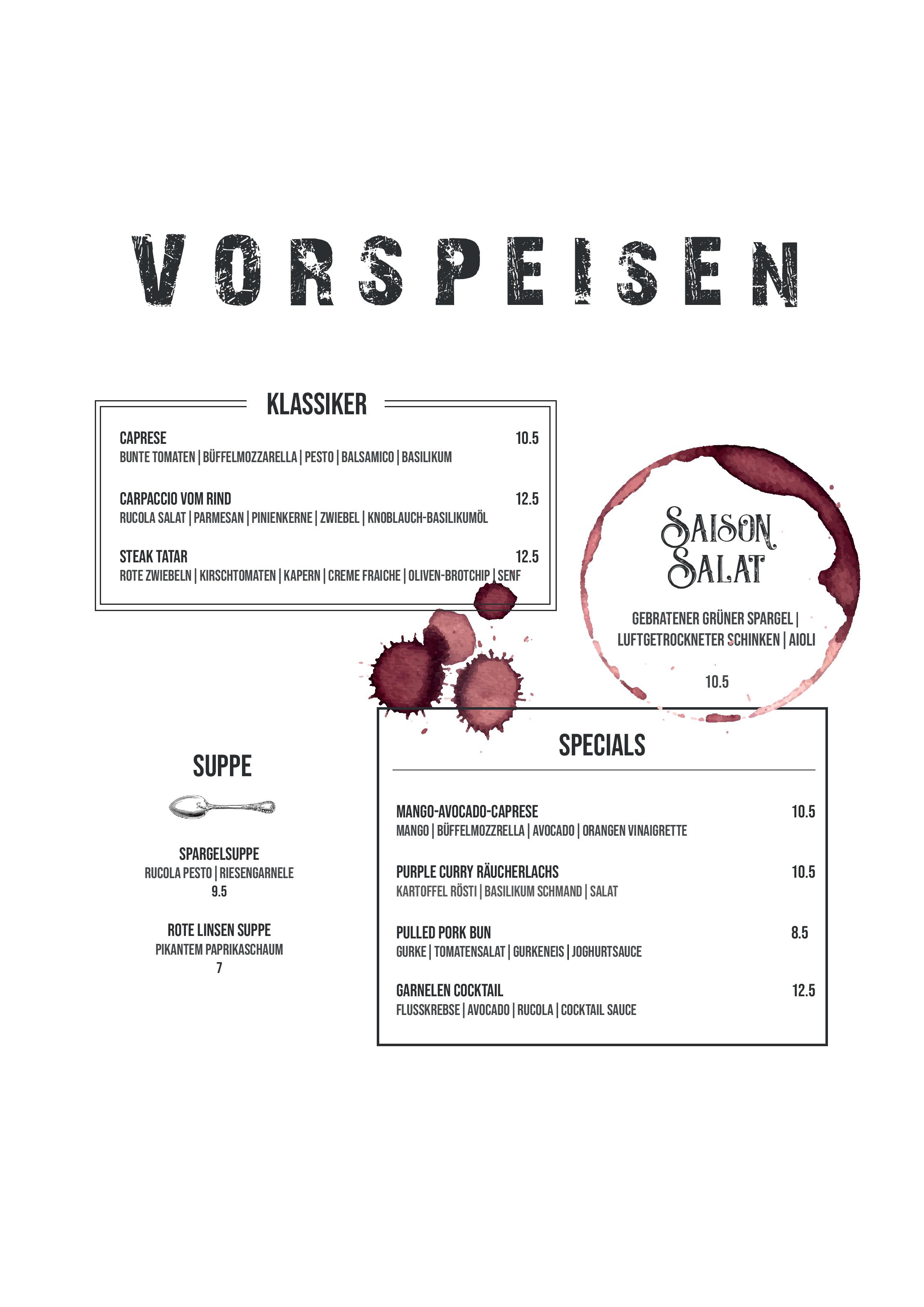 Speisekarte