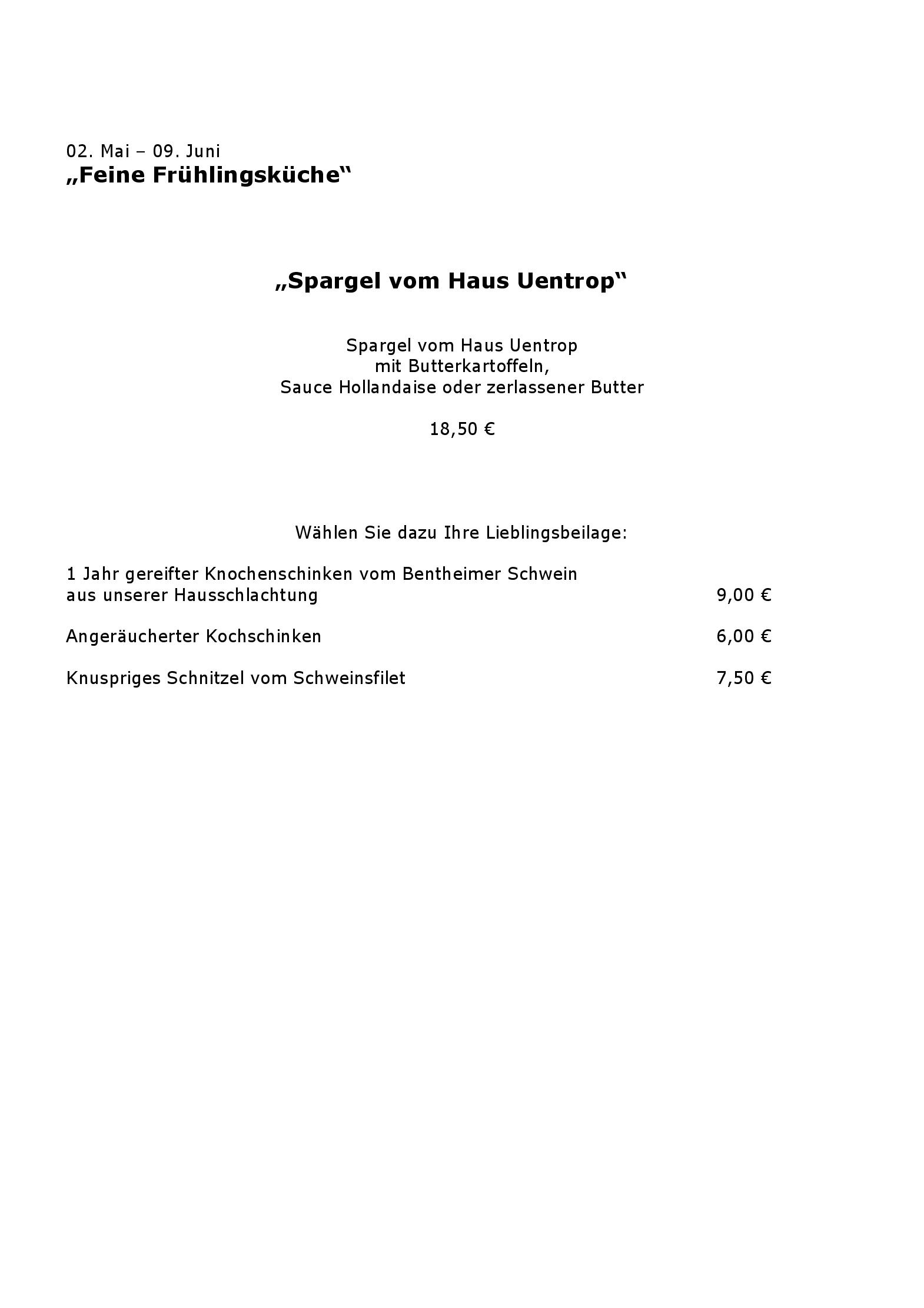 Speisekarte