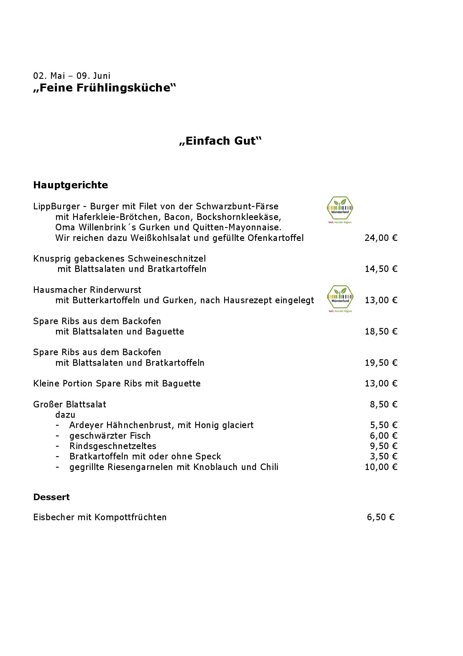 Speisekarte