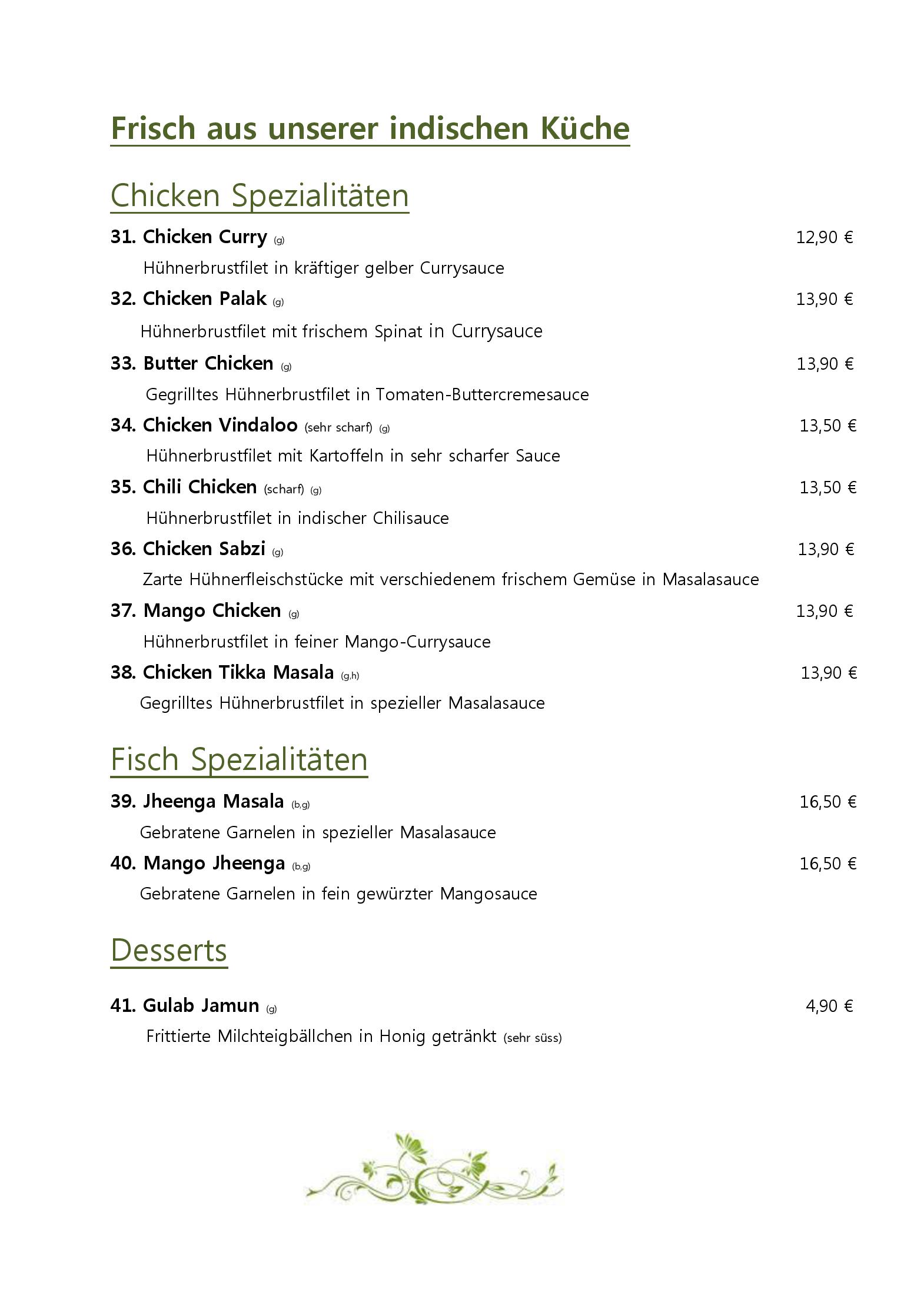 Speisekarte