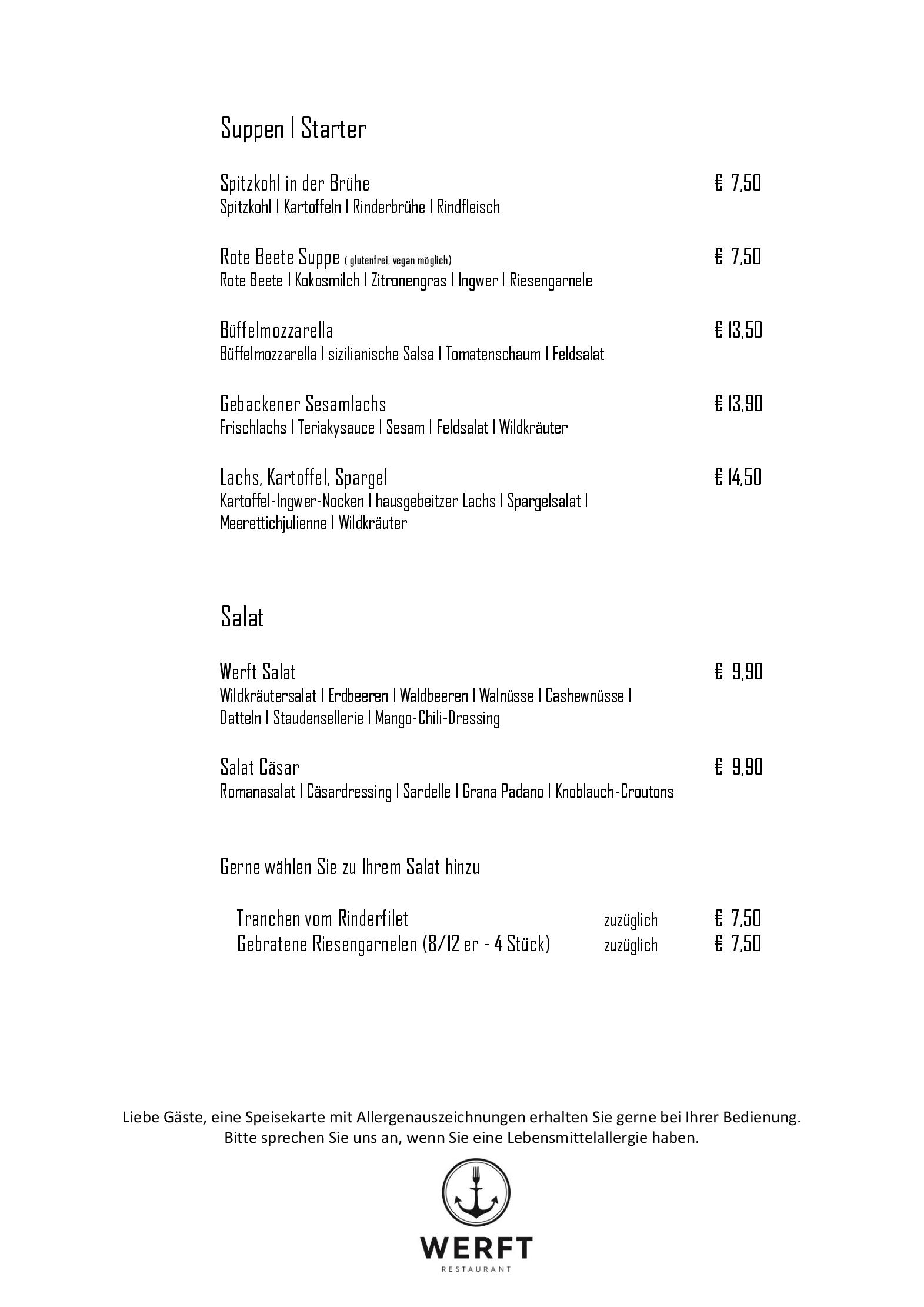 Speisekarte