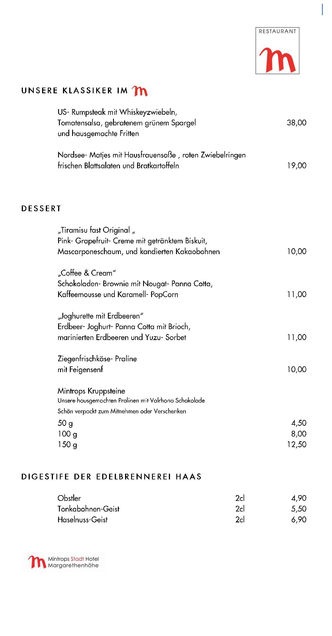 Speisekarte