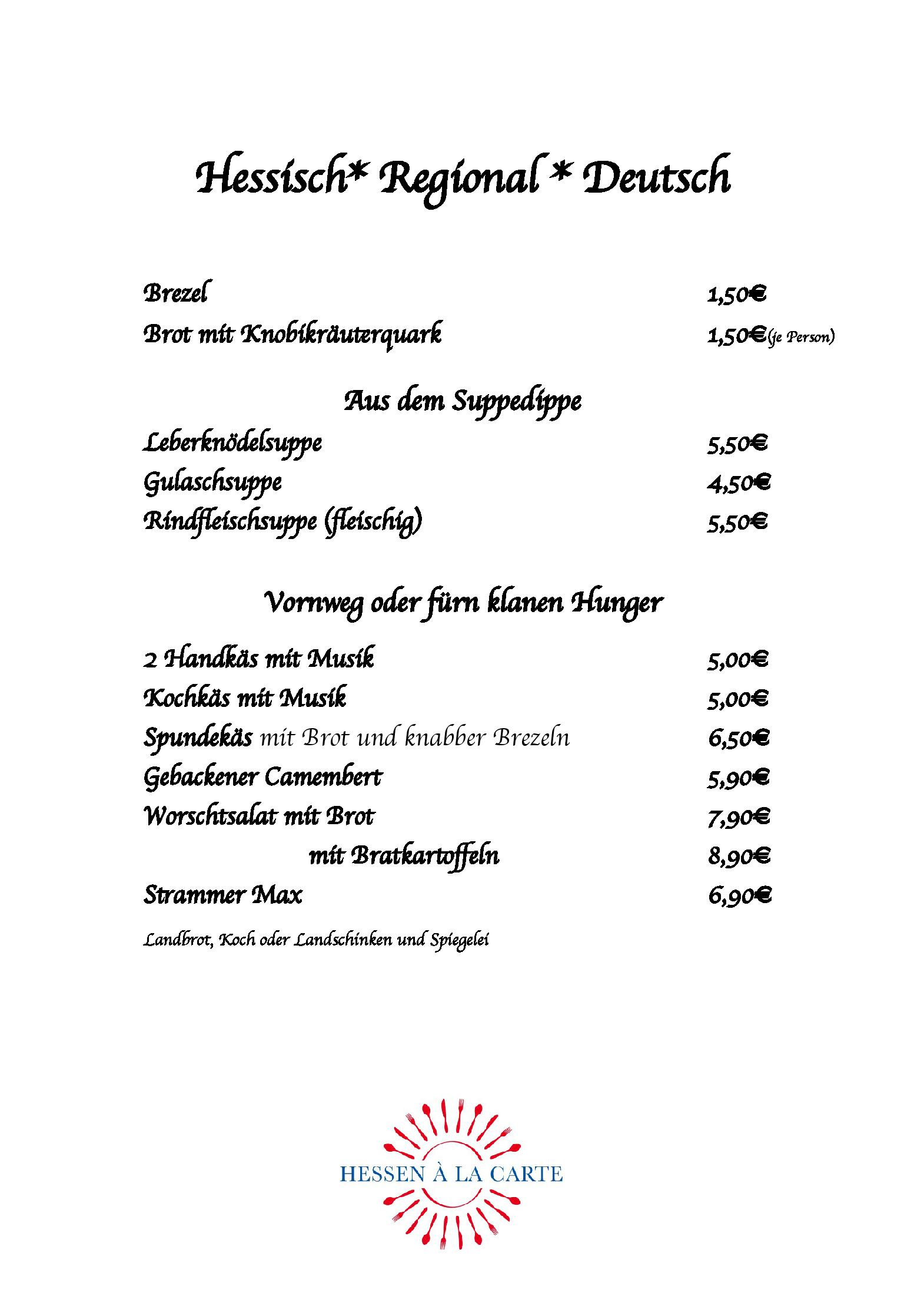 Speisekarte