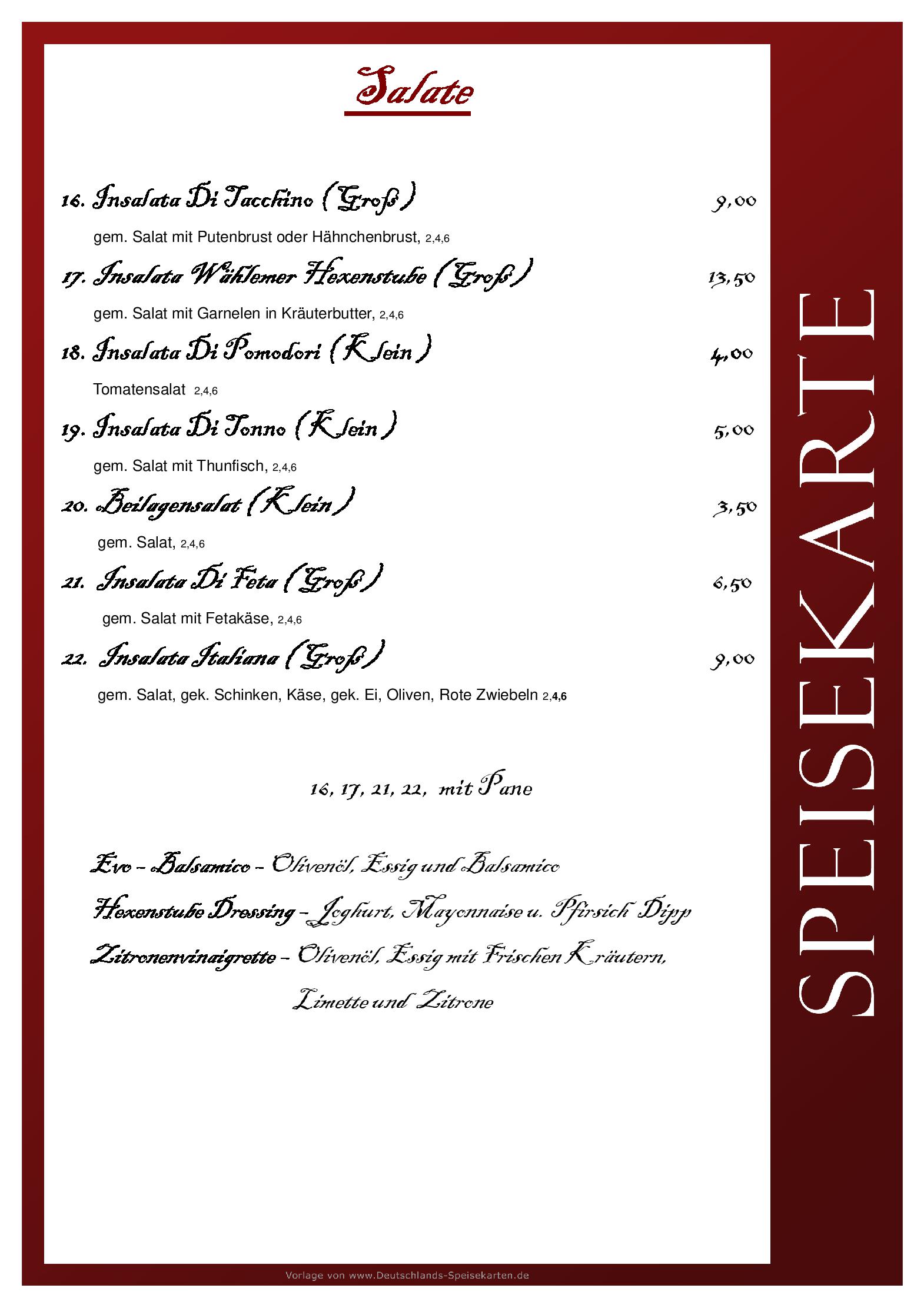 Speisekarte