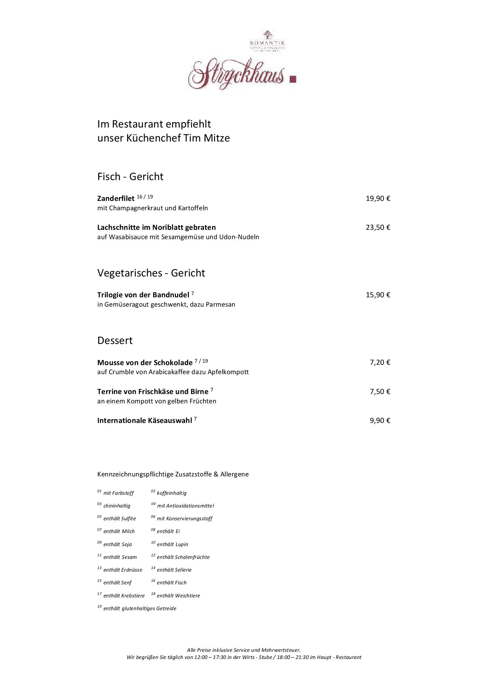 Speisekarte