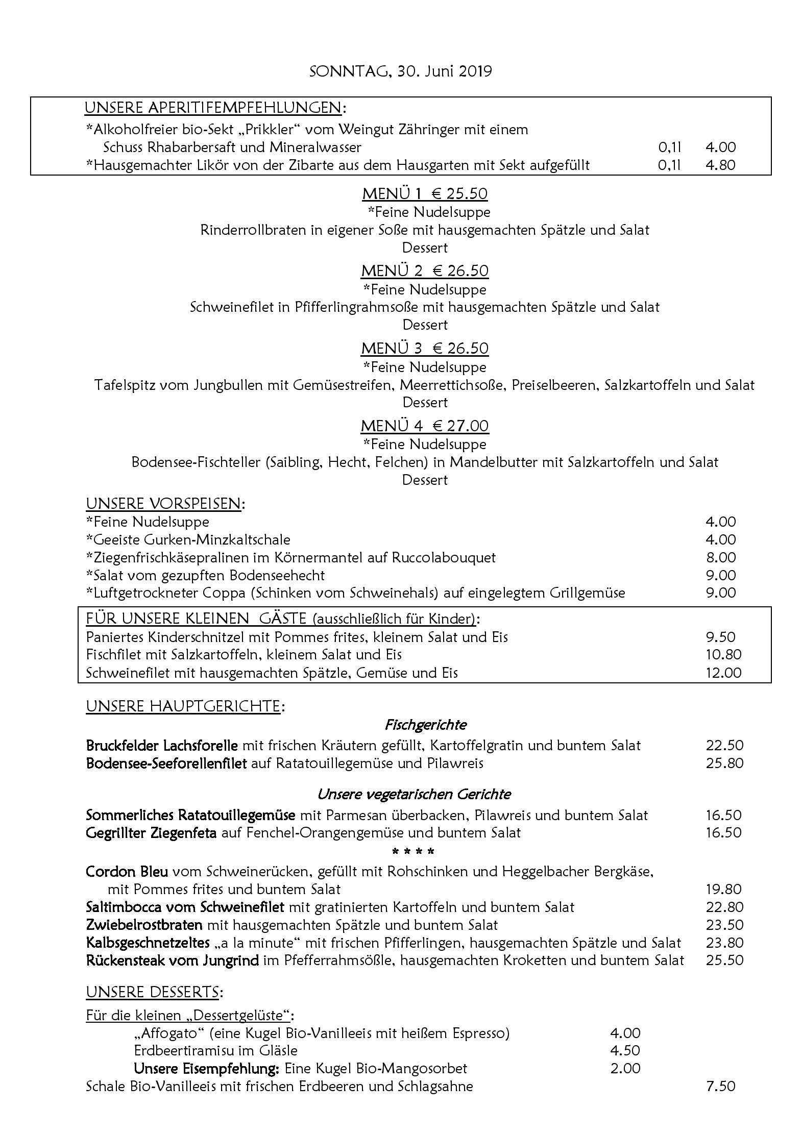 Speisekarte