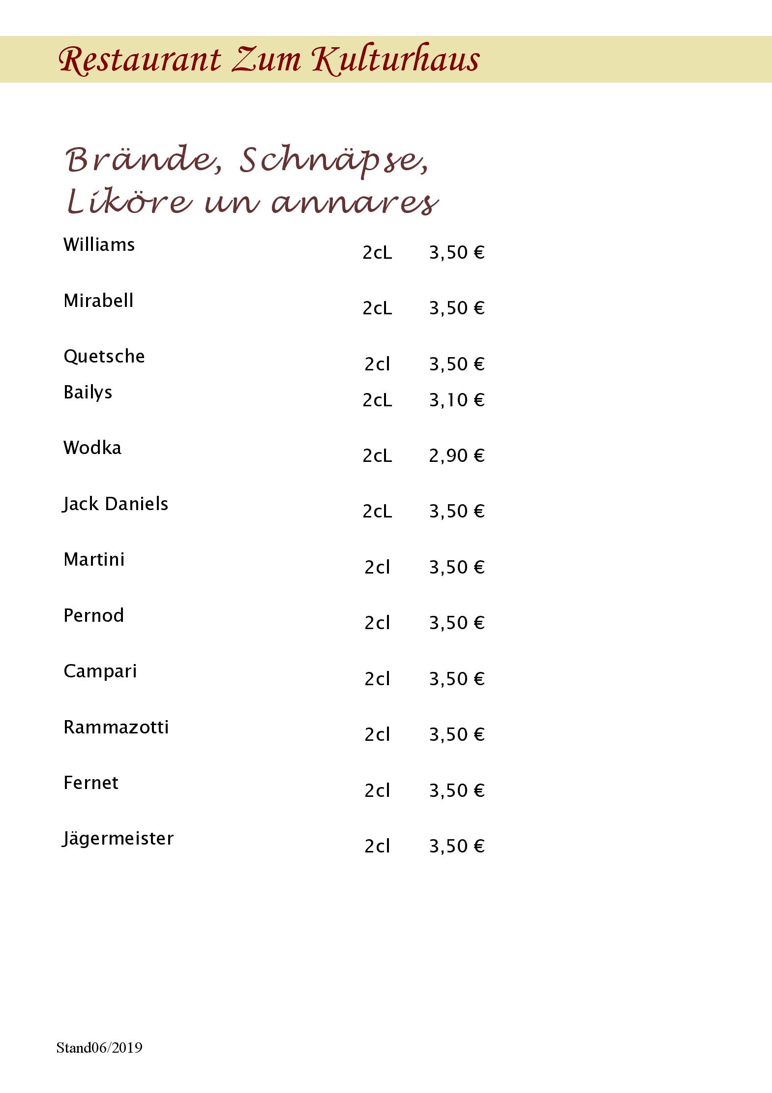 Speisekarte