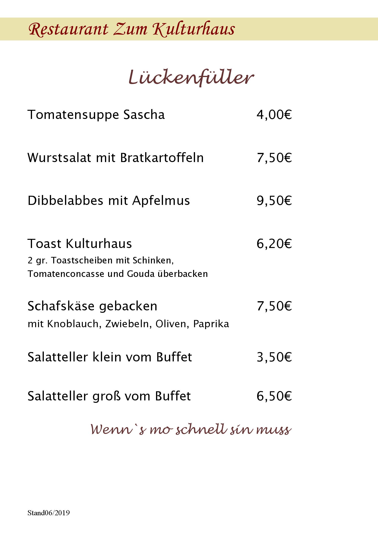 Speisekarte