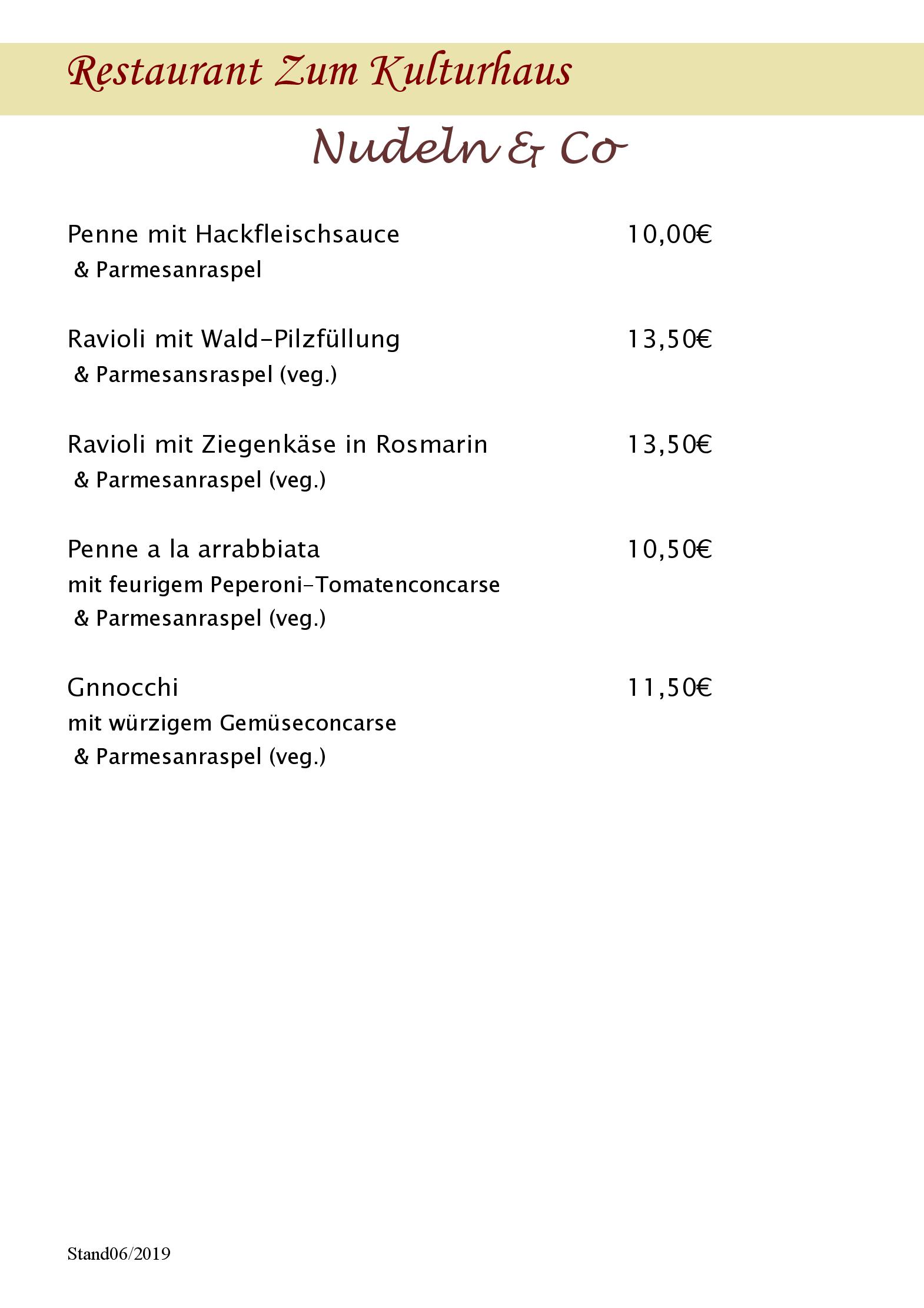 Speisekarte