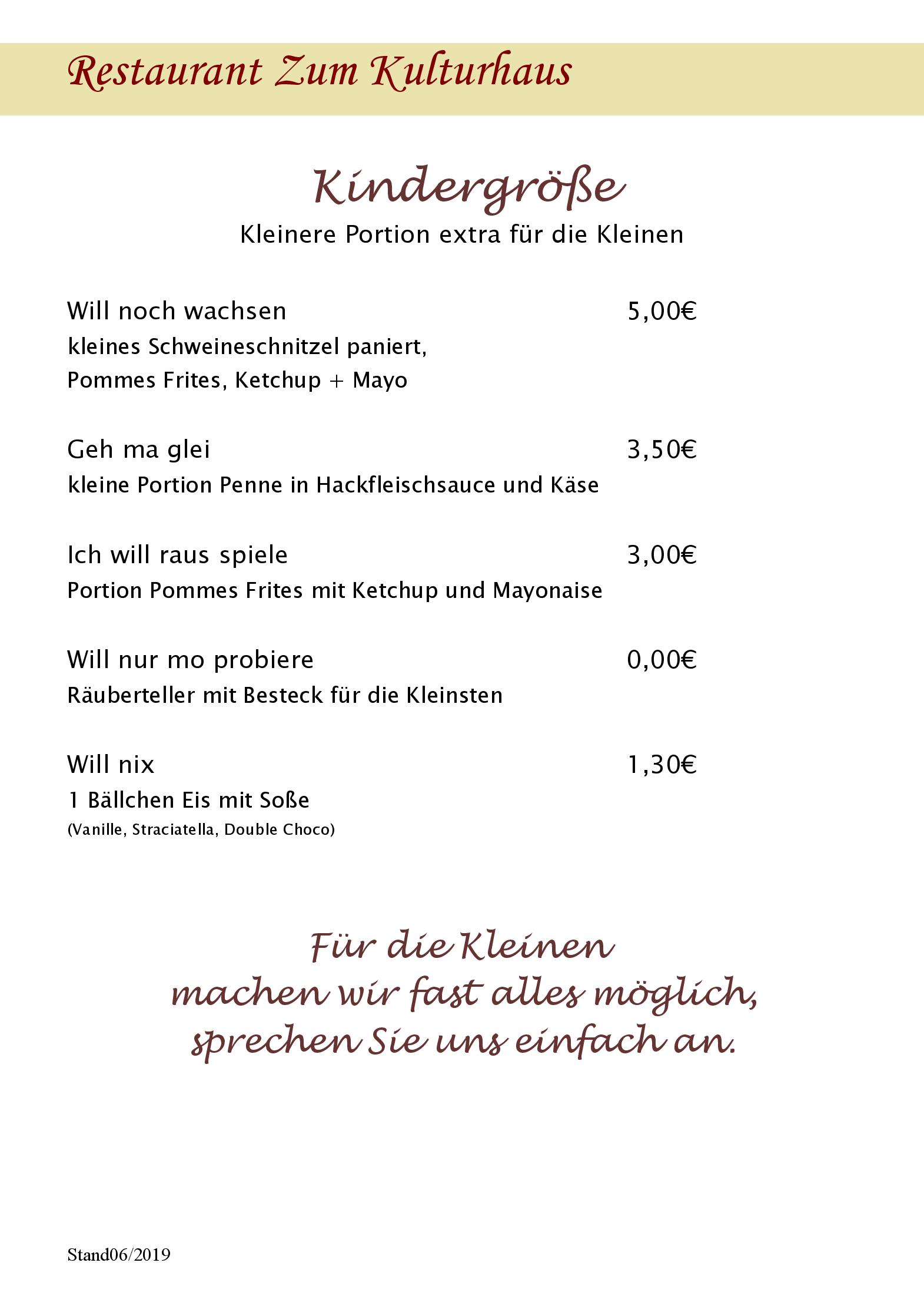 Speisekarte