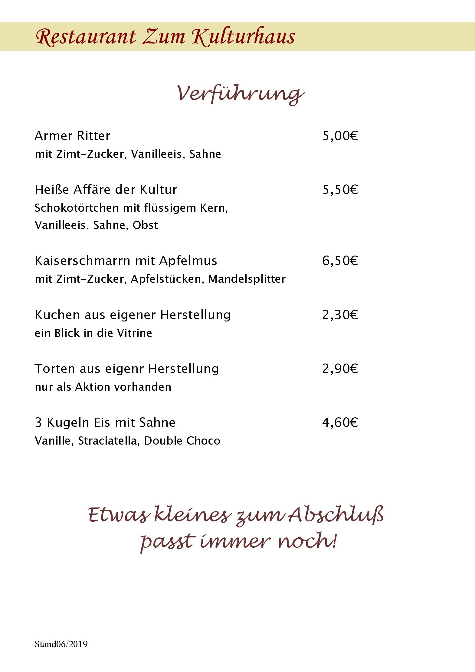 Speisekarte