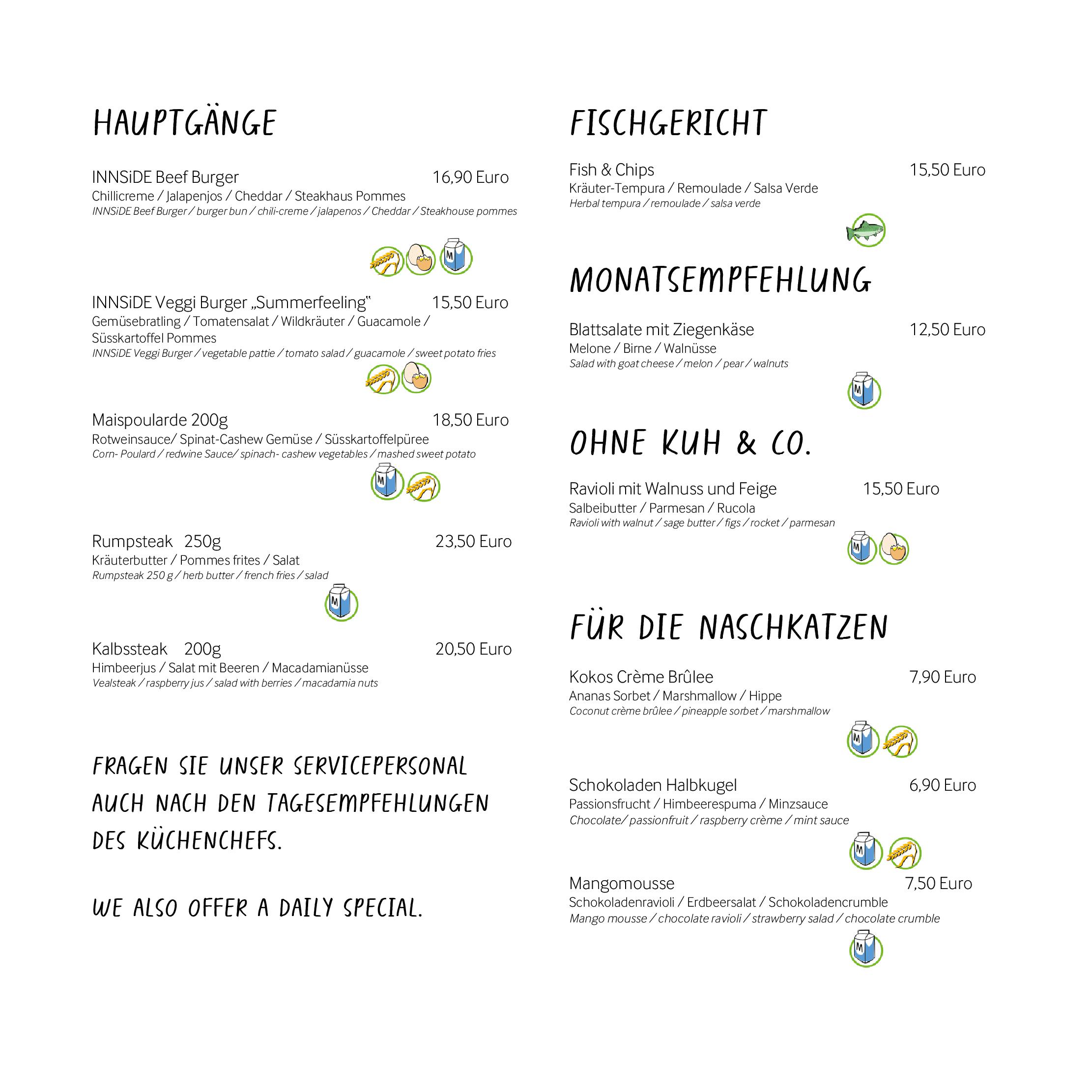 Speisekarte
