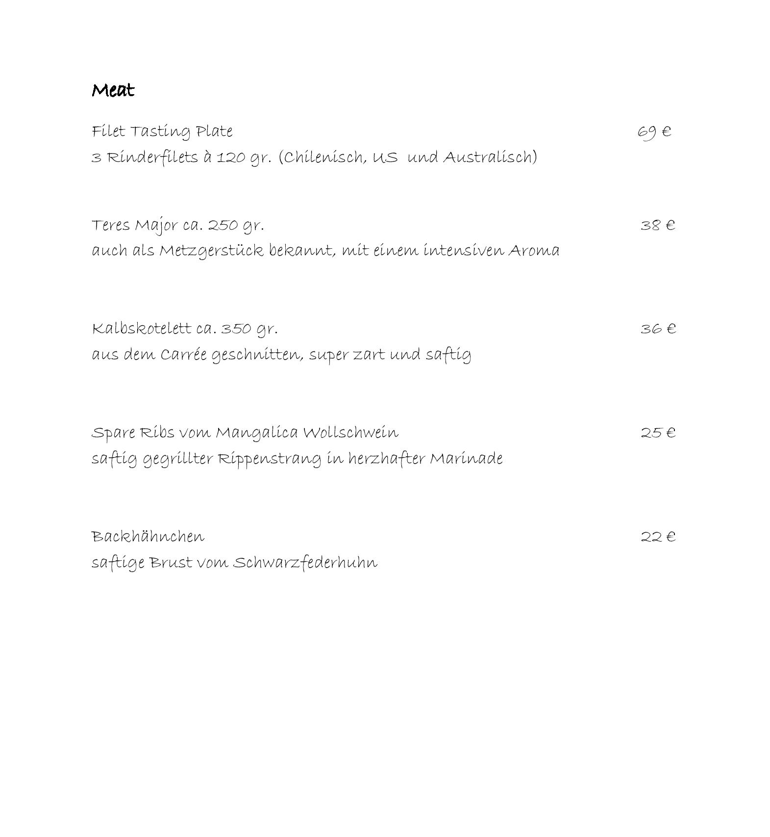 Speisekarte