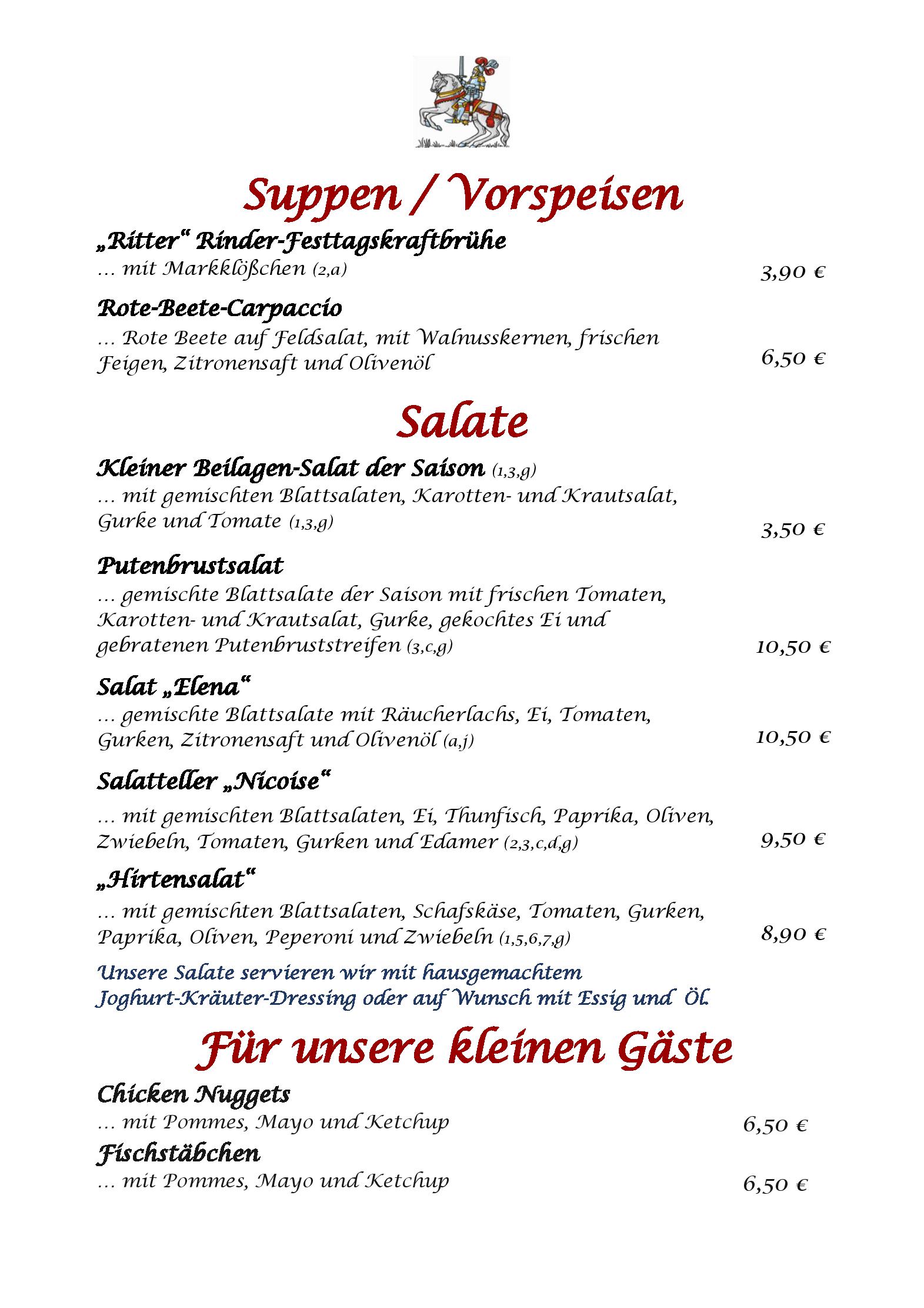 Speisekarte