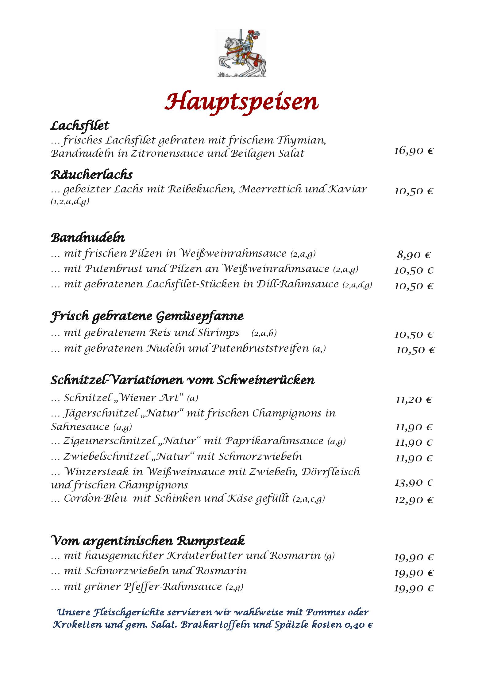 Speisekarte